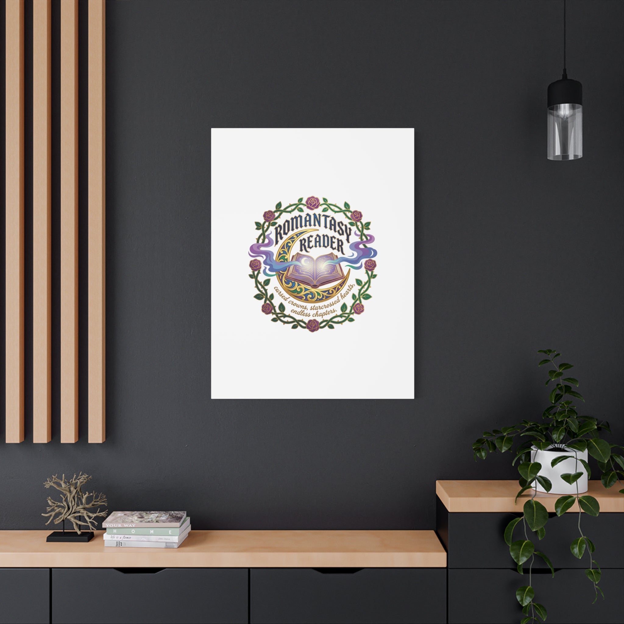 Romantasy Reader Canvas Print | enchanted bookish celestial gothic