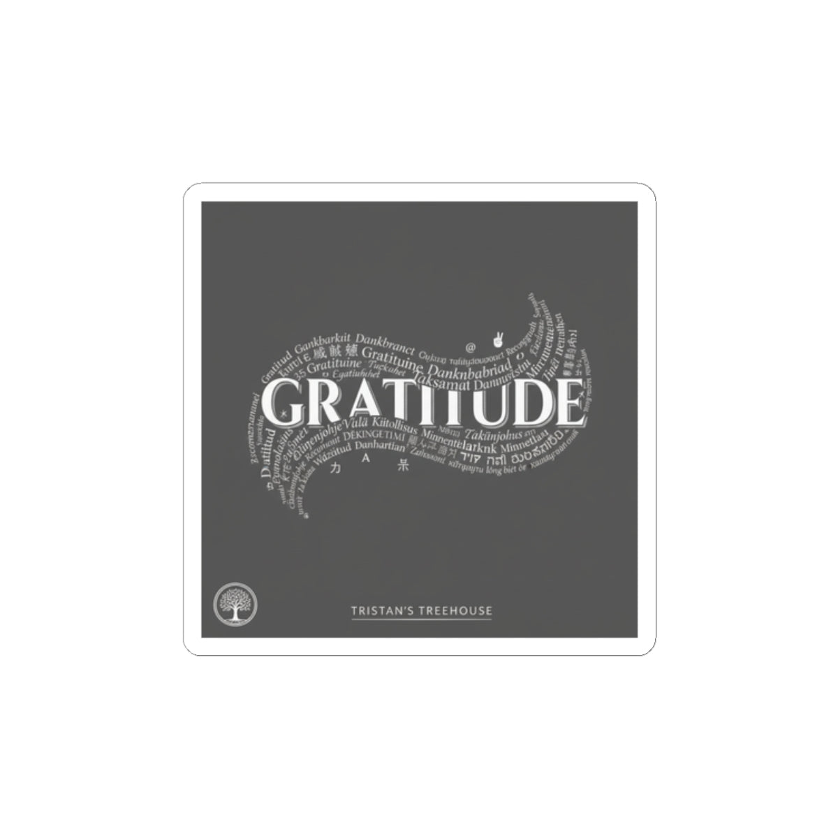 Gratitude typography sticker | Tiny Treats, sweet tooth sticker pack