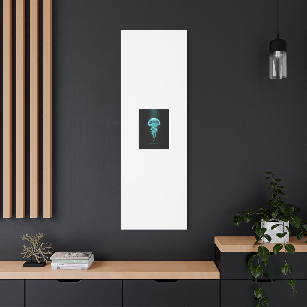 Bioluminescent Jellyfish Art Canvas | Deep Sea Aesthetic, Neon Glow