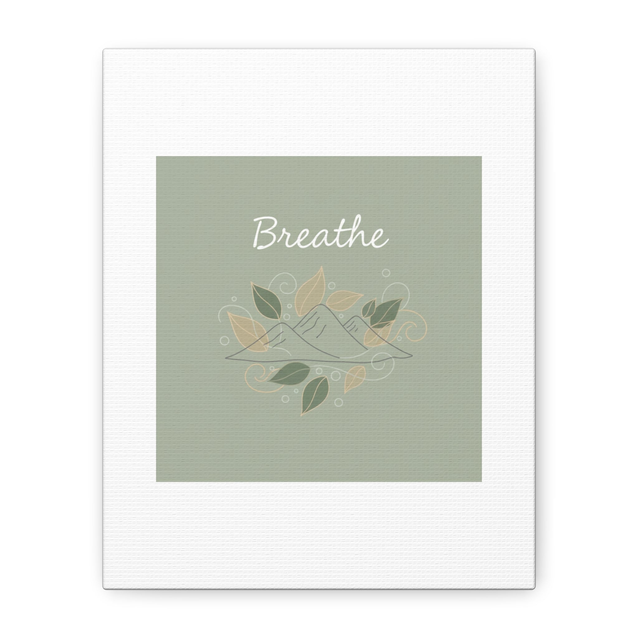 Breathe Mountain Line Canvas | Nature Symbols, Minimal Forest Wall Art