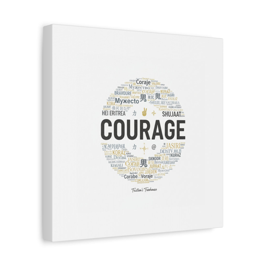 Courage Word Cloud Canvas | Fresh-Start Minimalism art print
