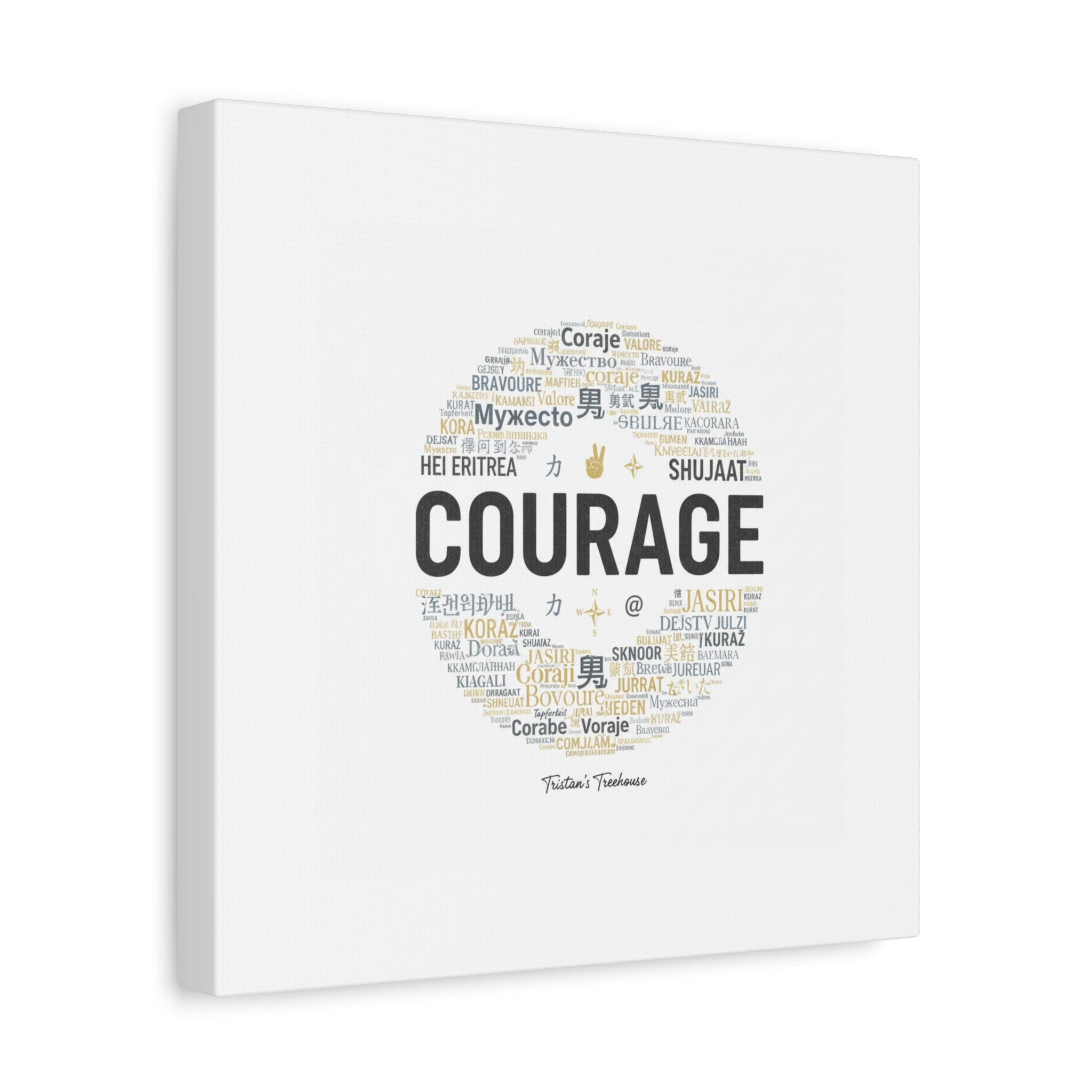 Courage Word Cloud Canvas | Fresh-Start Minimalism art print
