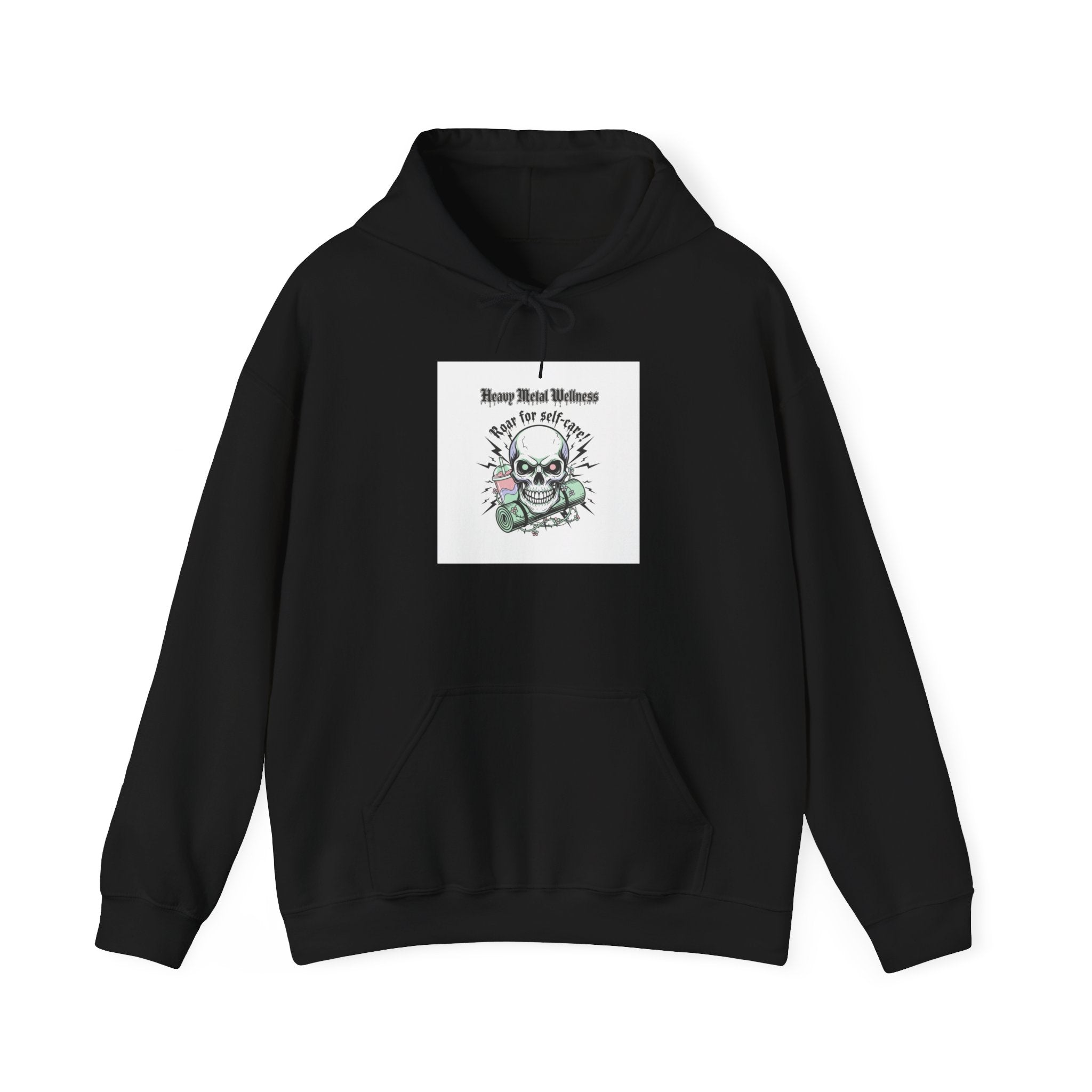 Heavy Metal Wellness Skull Hoodie | metal font shirt, gothic wellness quote