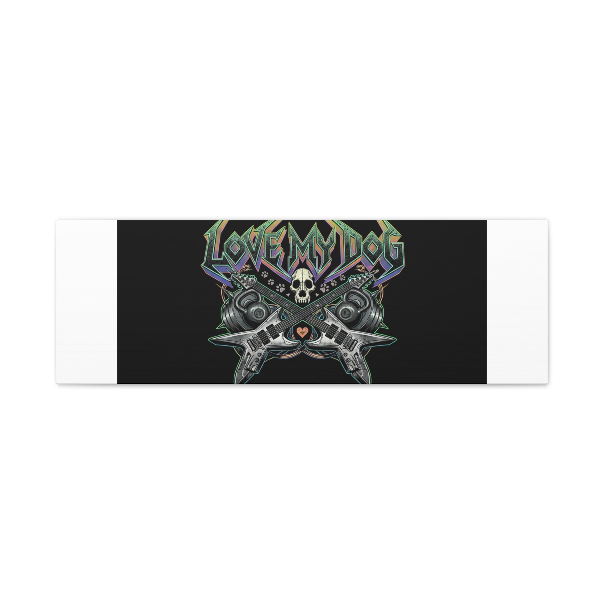 Love My Dog metal font Canvas | gothic wellness quote, edgy self-care merch