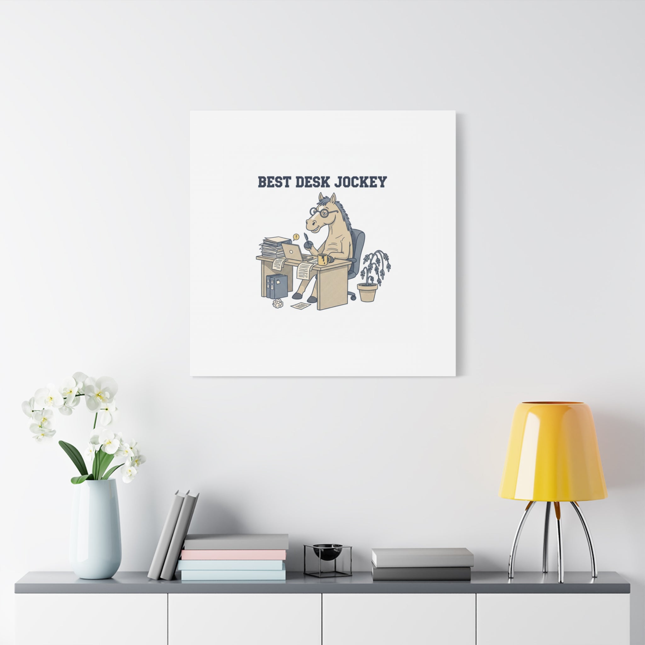 Best Desk Jockey Canvas, Workhorse Office Art | Corporate Burnout Parody