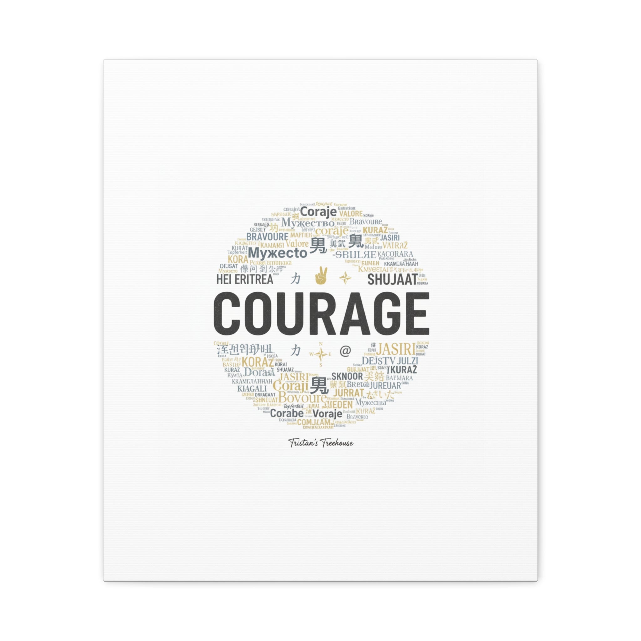 Courage Word Cloud Canvas | Fresh-Start Minimalism art print