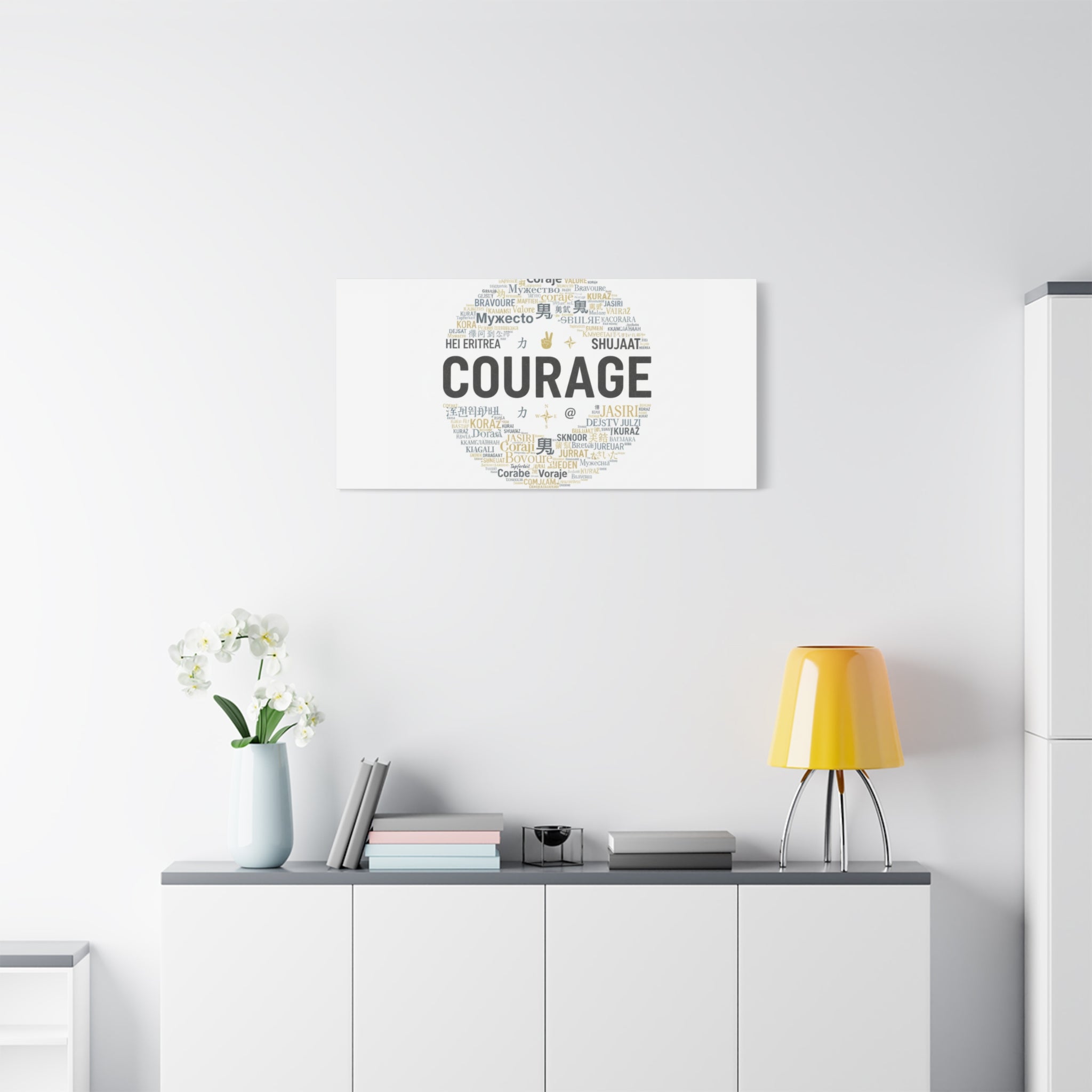 Courage Word Cloud Canvas | Fresh-Start Minimalism art print