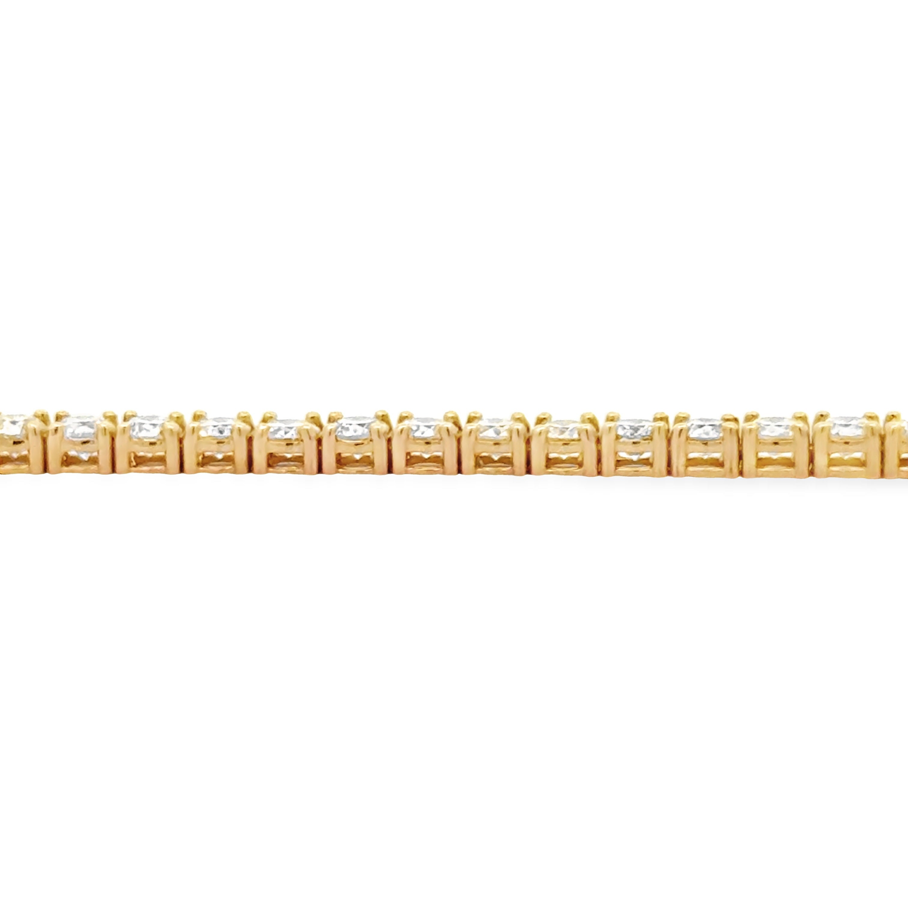 Natural 5.50ct Diamond Tennis Bracelet 18KT Yellow Gold