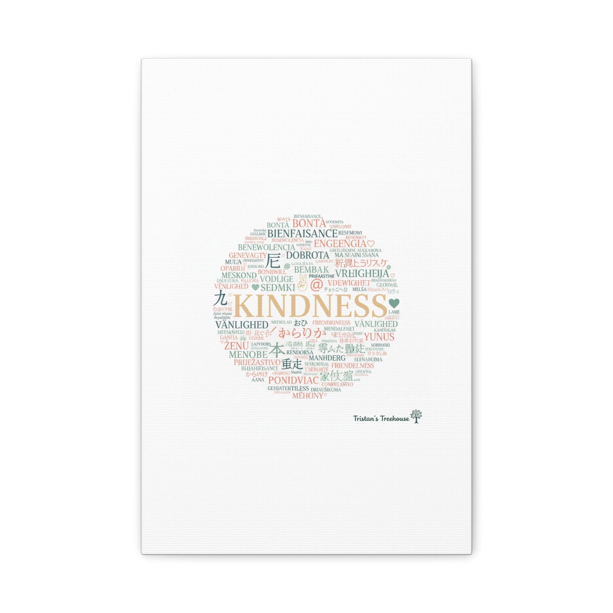 Kindness Word Cloud Canvas | Fresh Start Minimalist Wall Art
