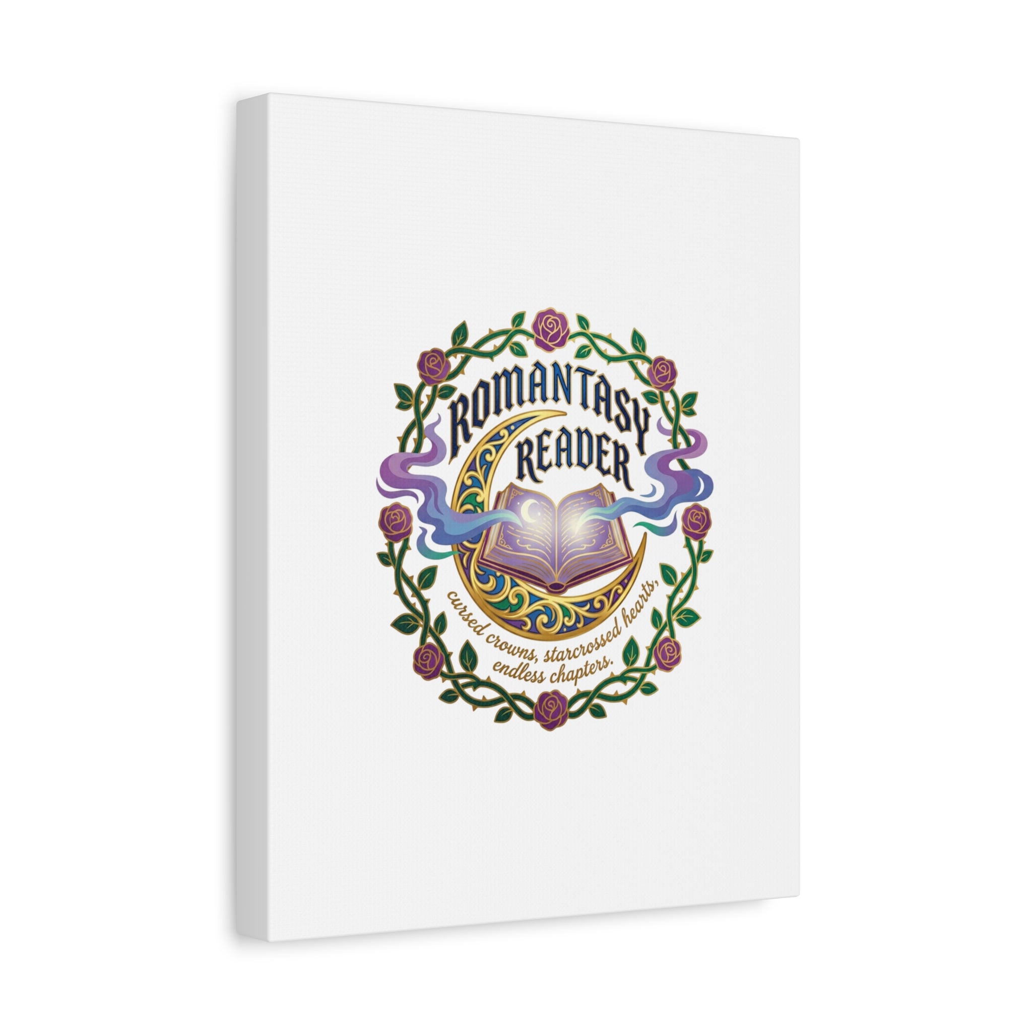 Romantasy Reader Canvas Print | enchanted bookish celestial gothic
