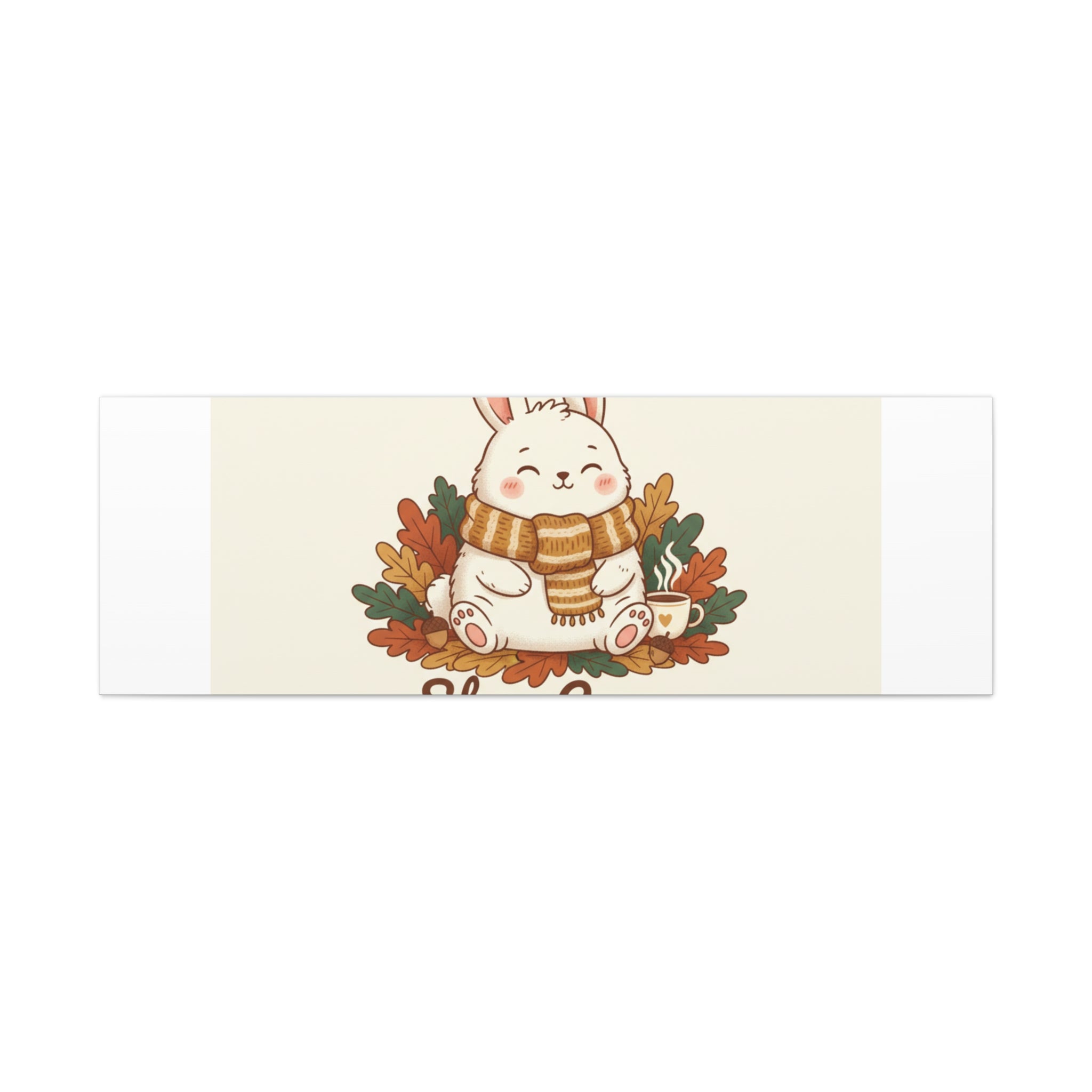 Cozy Bunny Illustration Canvas | Cute Critter Winter Forest Art