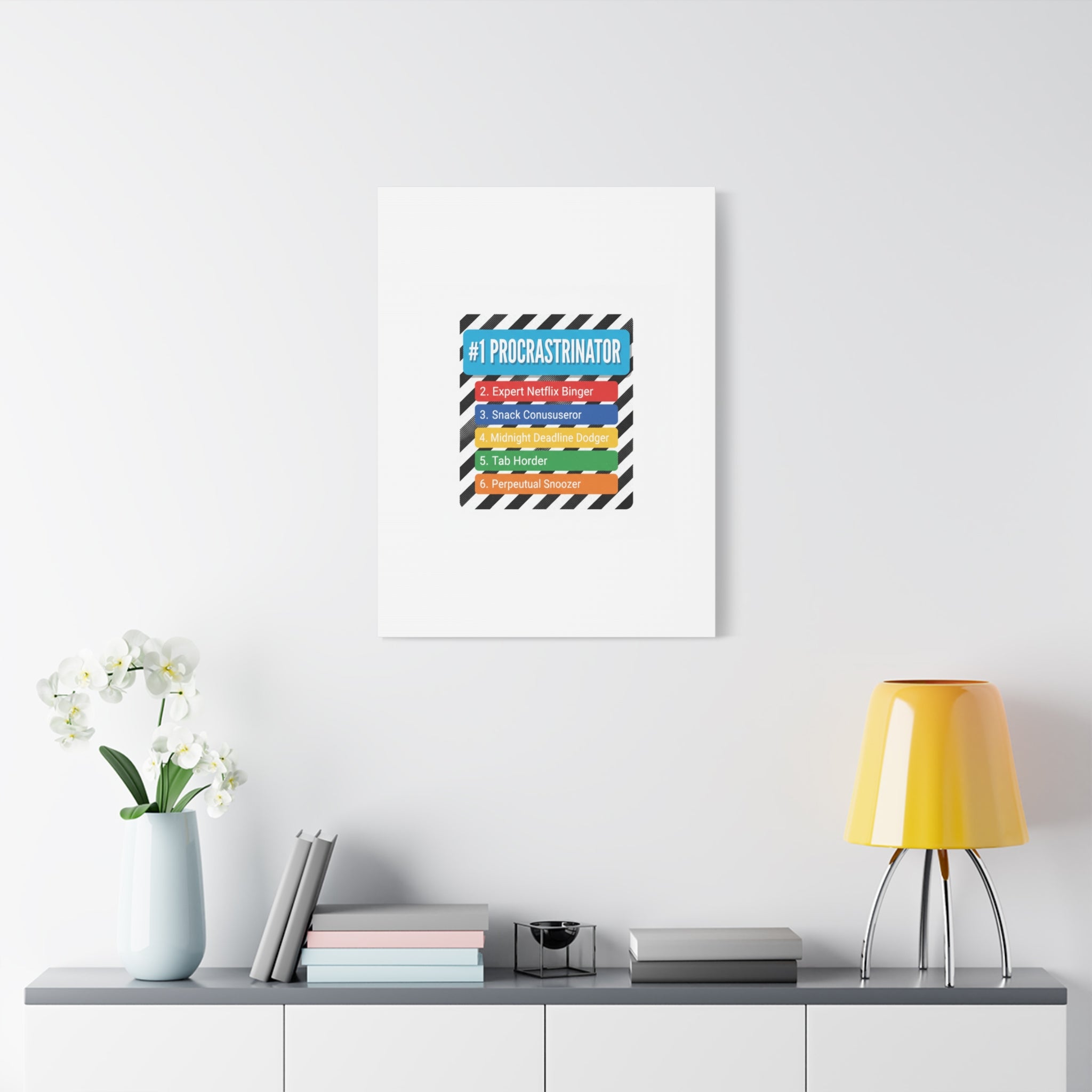 #1 Procrastinator Canvas, Rank-Style List Poster | Top-List Ranking Obsession