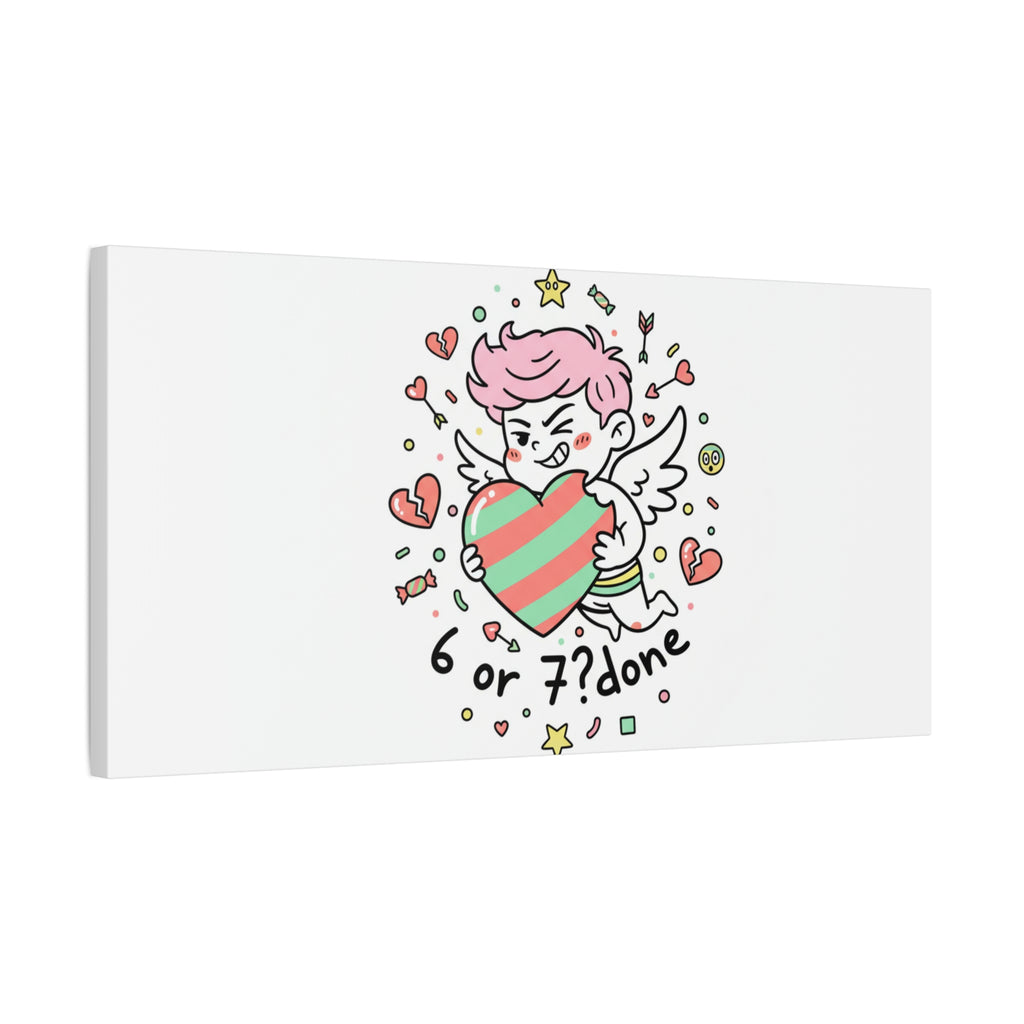 Weird Cupid heart illustration Canvas | Weird Valentine, quirky chaotic love