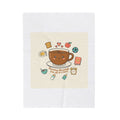 Surviving Mornings Coffee Mug Illustration Velveteen Plush Blanket | Parenting Morning Humor