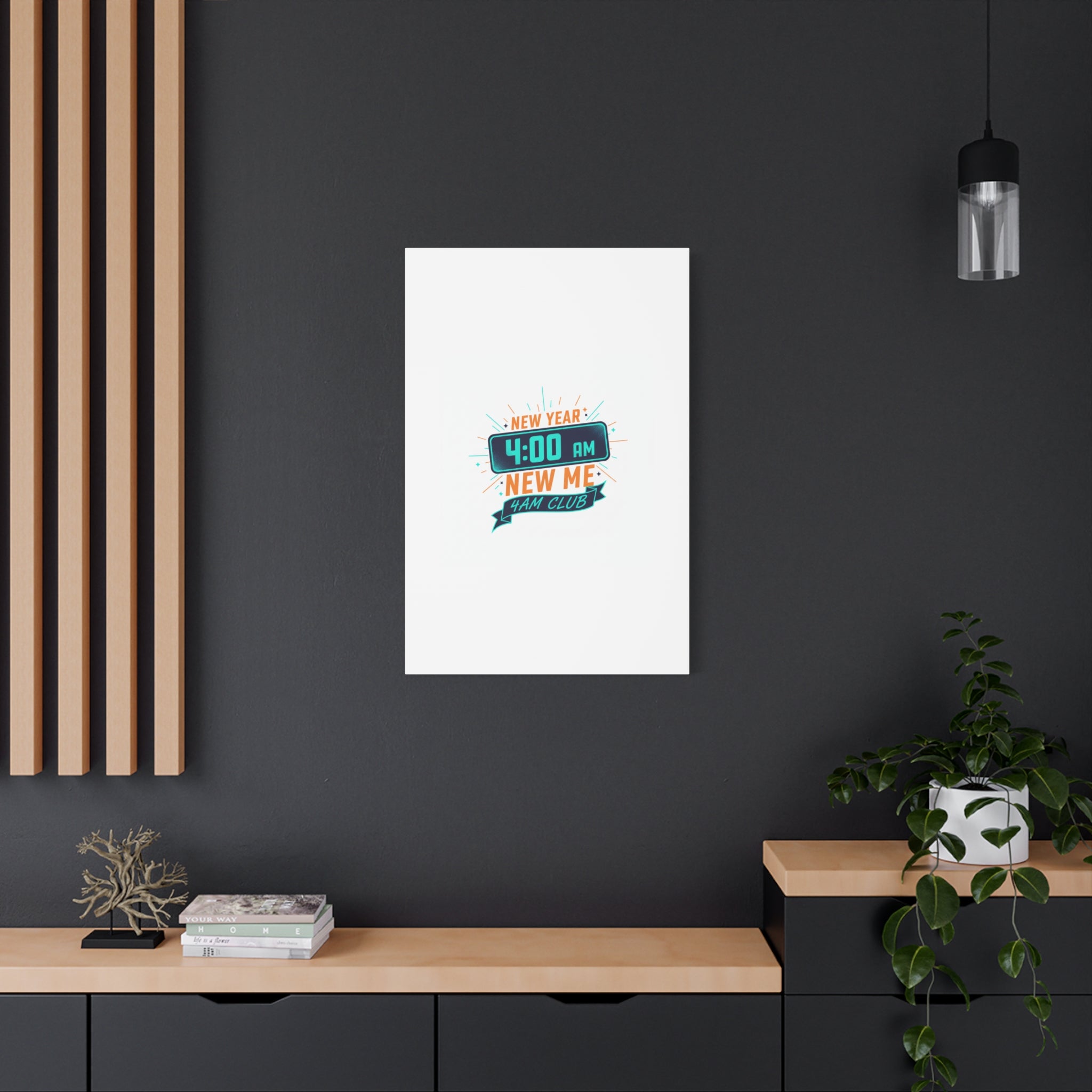 4AM Club New Year Graphic Canvas | Holiday Party Novelty, Festive New Year Decor