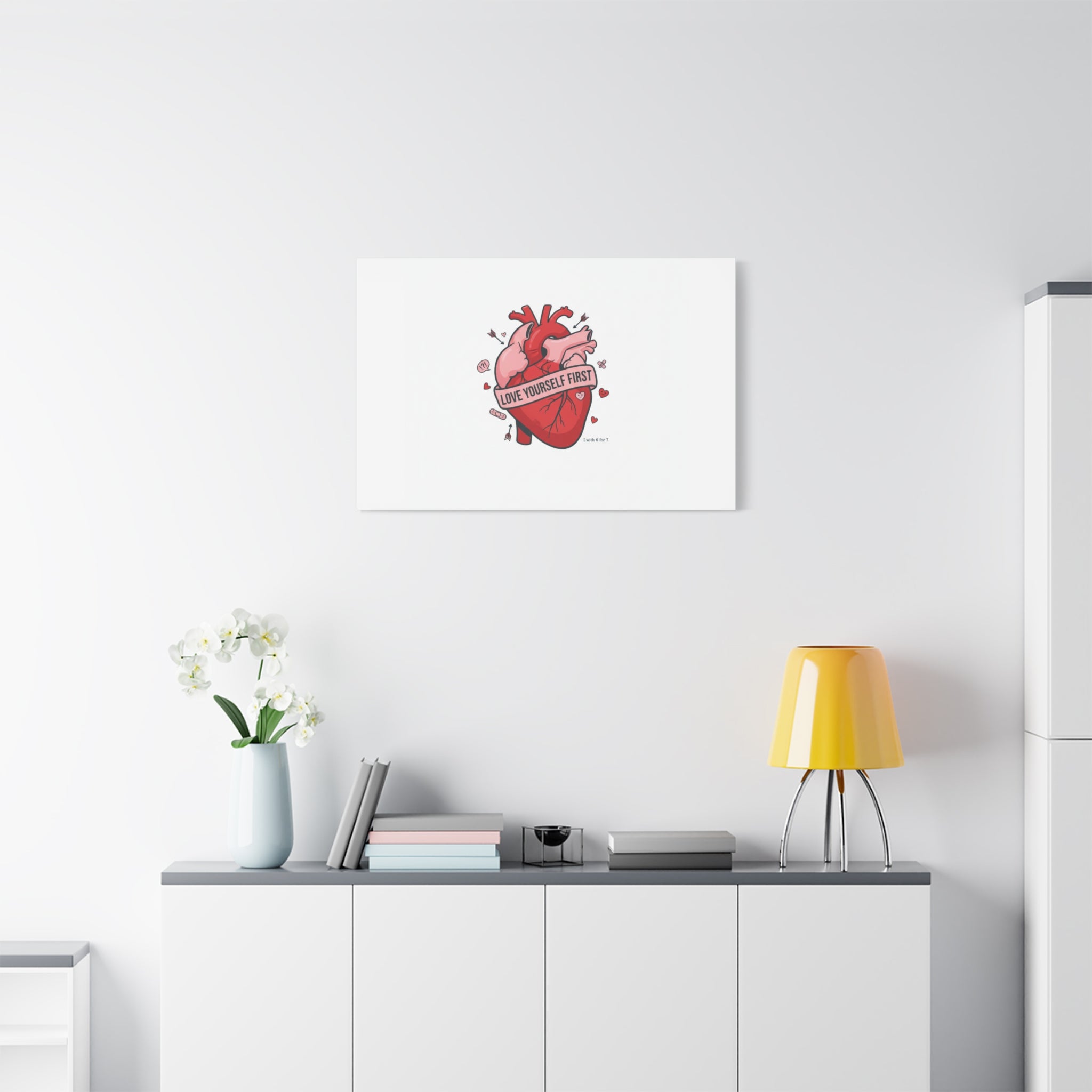 Love Yourself First Canvas, Hearts-with-a-Twist, Anti-Valentine Art