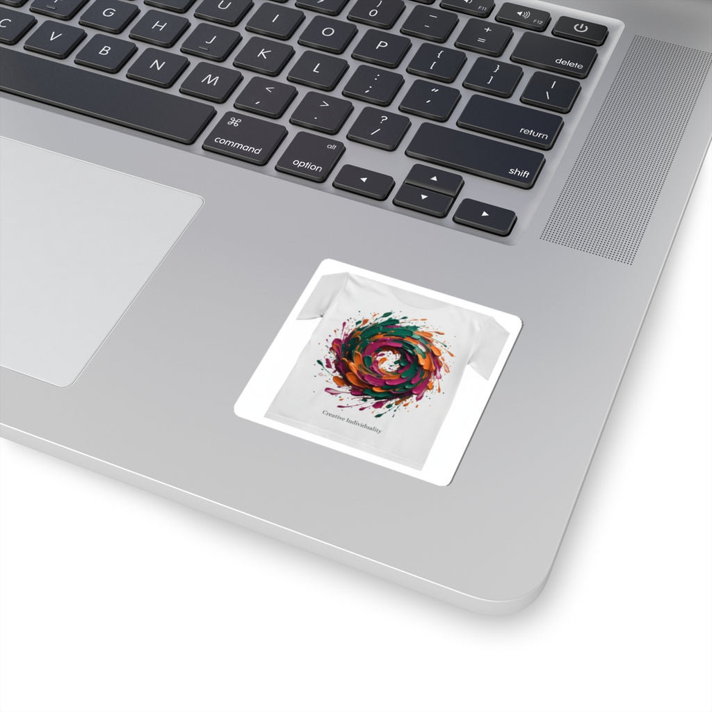 Painterly Abstract Floral Swirl Sticker | Artsy Brushstroke Design