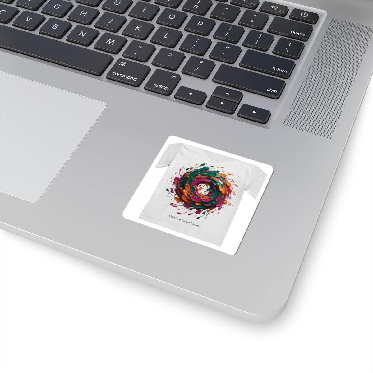 Painterly Abstract Floral Swirl Sticker | Artsy Brushstroke Design