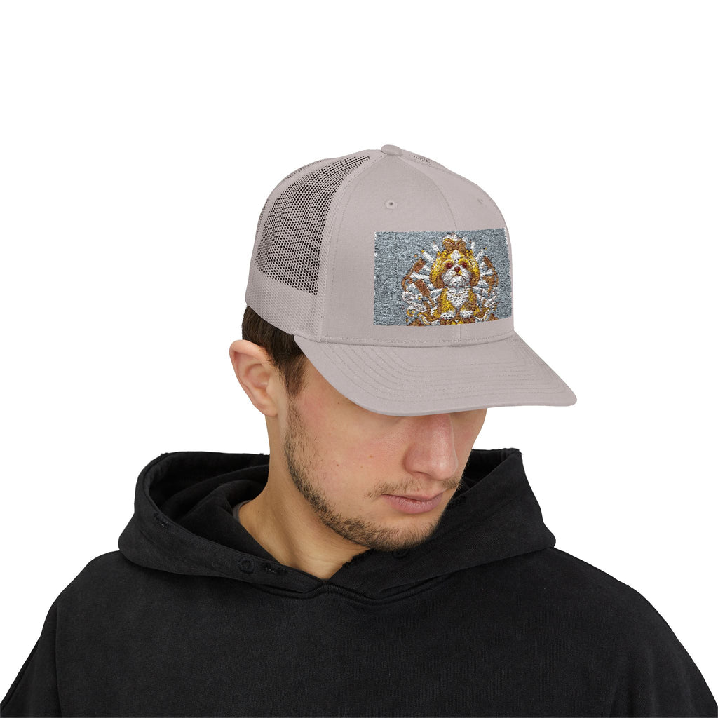 Trucker Cap — Gold Floral Mandala Patch Snapback