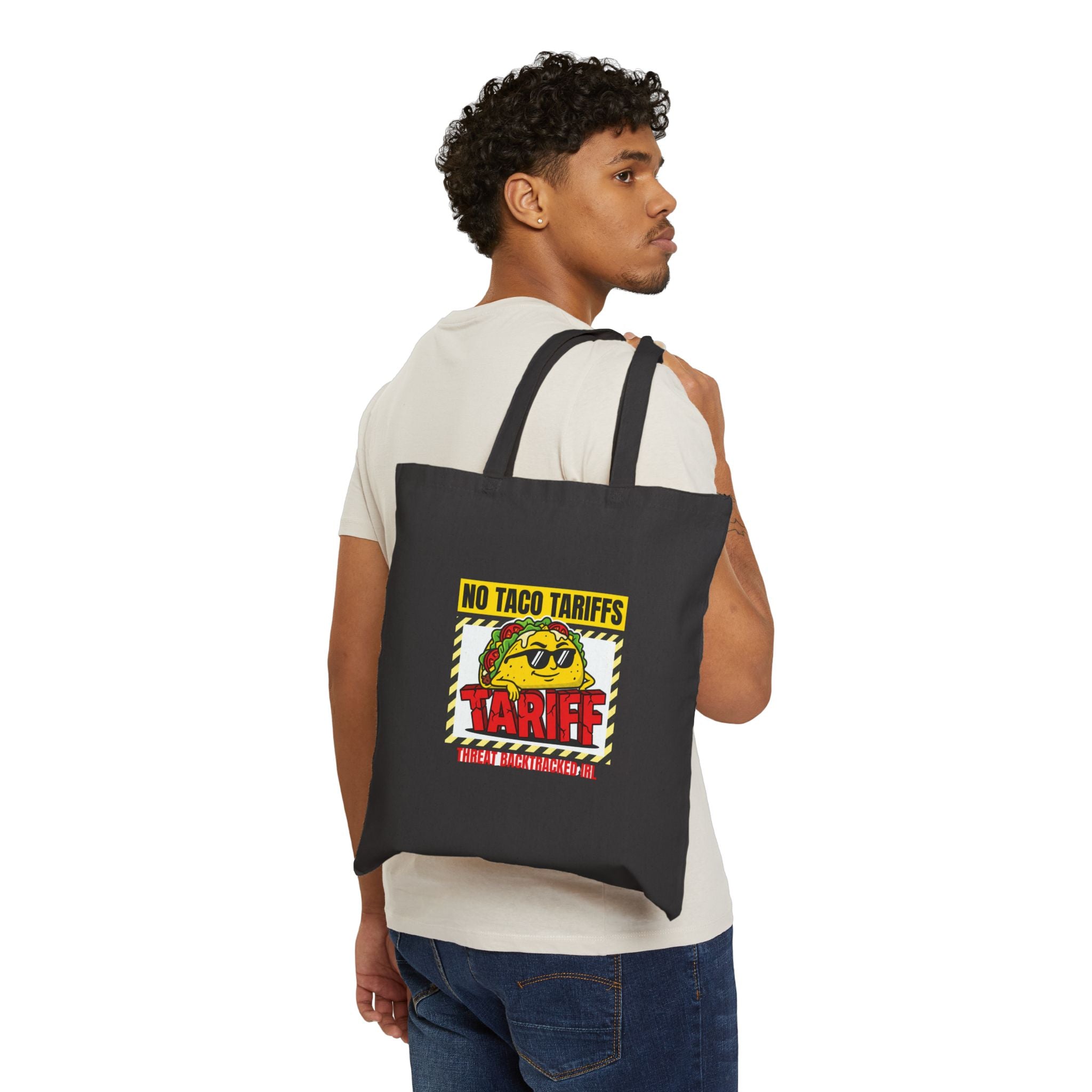 No Taco Tariffs Tote | political taco pun, protest typography