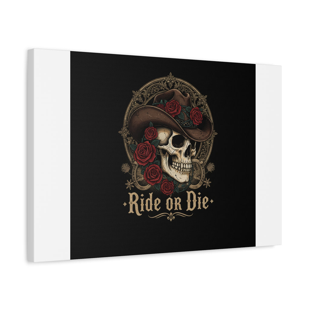 Ride or Die Skull Canvas | Western Skull Art, Gothic Americana