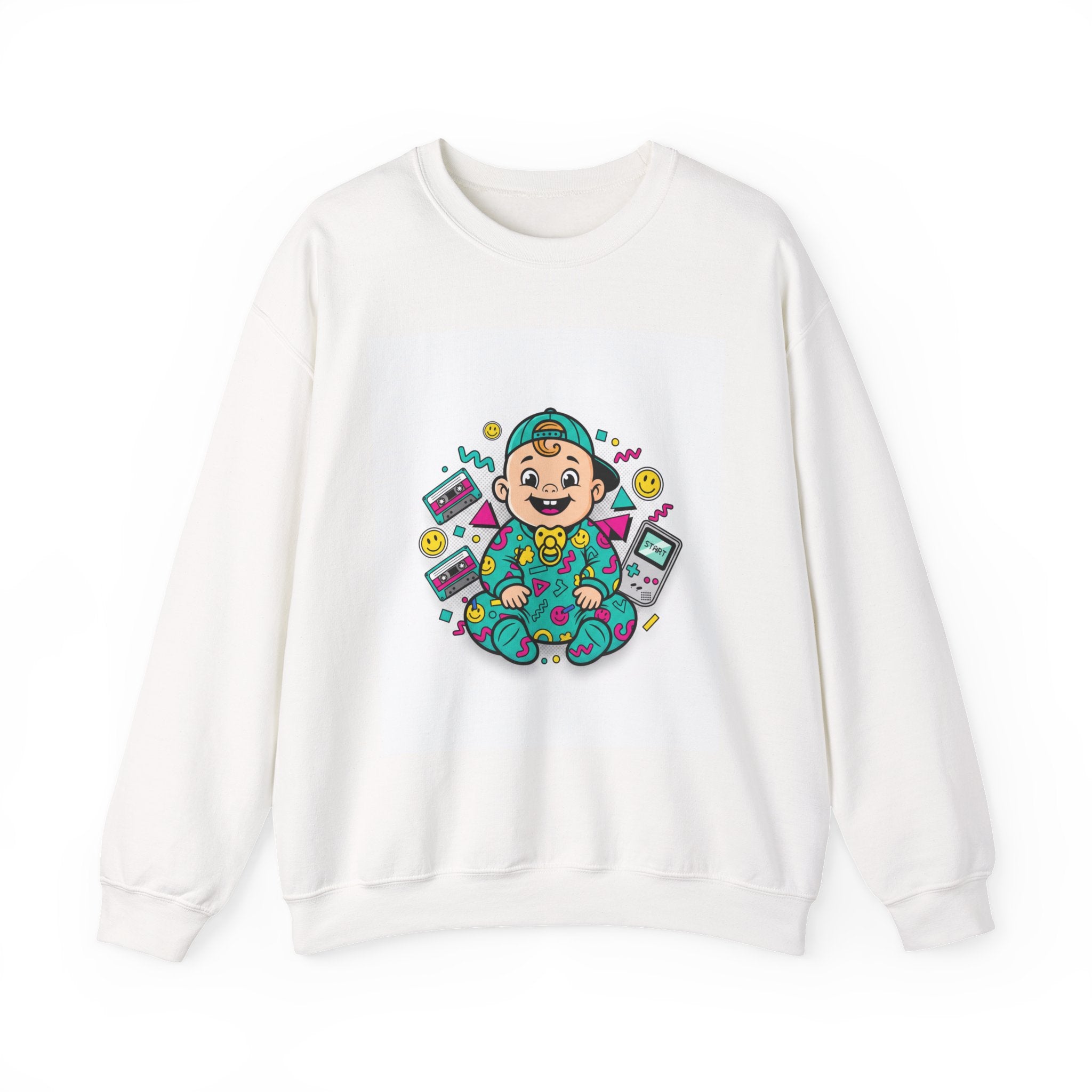Retro Gamer Baby Crewneck Sweatshirt — Cute Arcade Controller Design