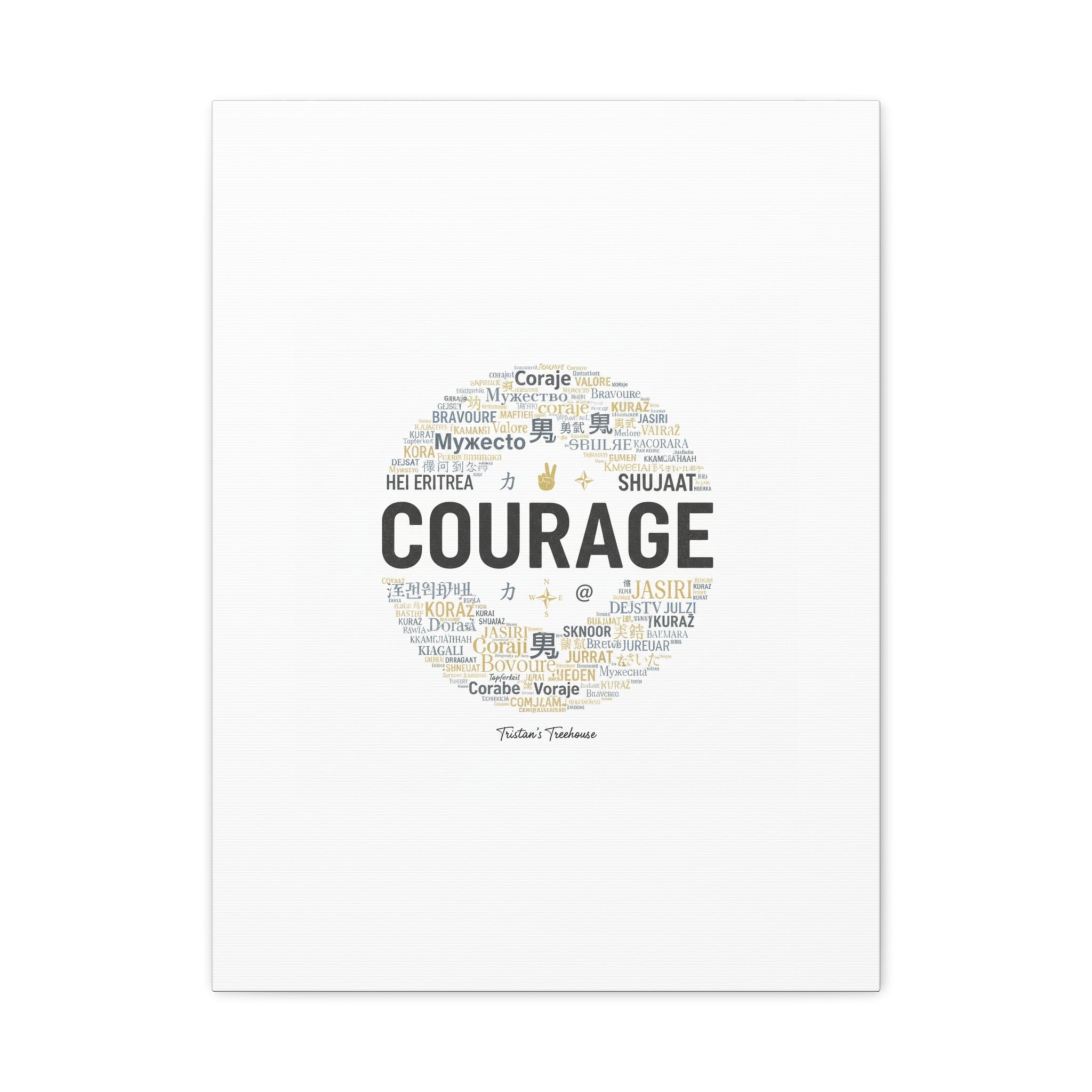 Courage Word Cloud Canvas | Fresh-Start Minimalism art print