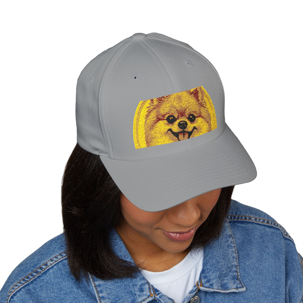 Embroidered Funny Pomeranian Dog Cap – Cute Dog Face Baseball Hat