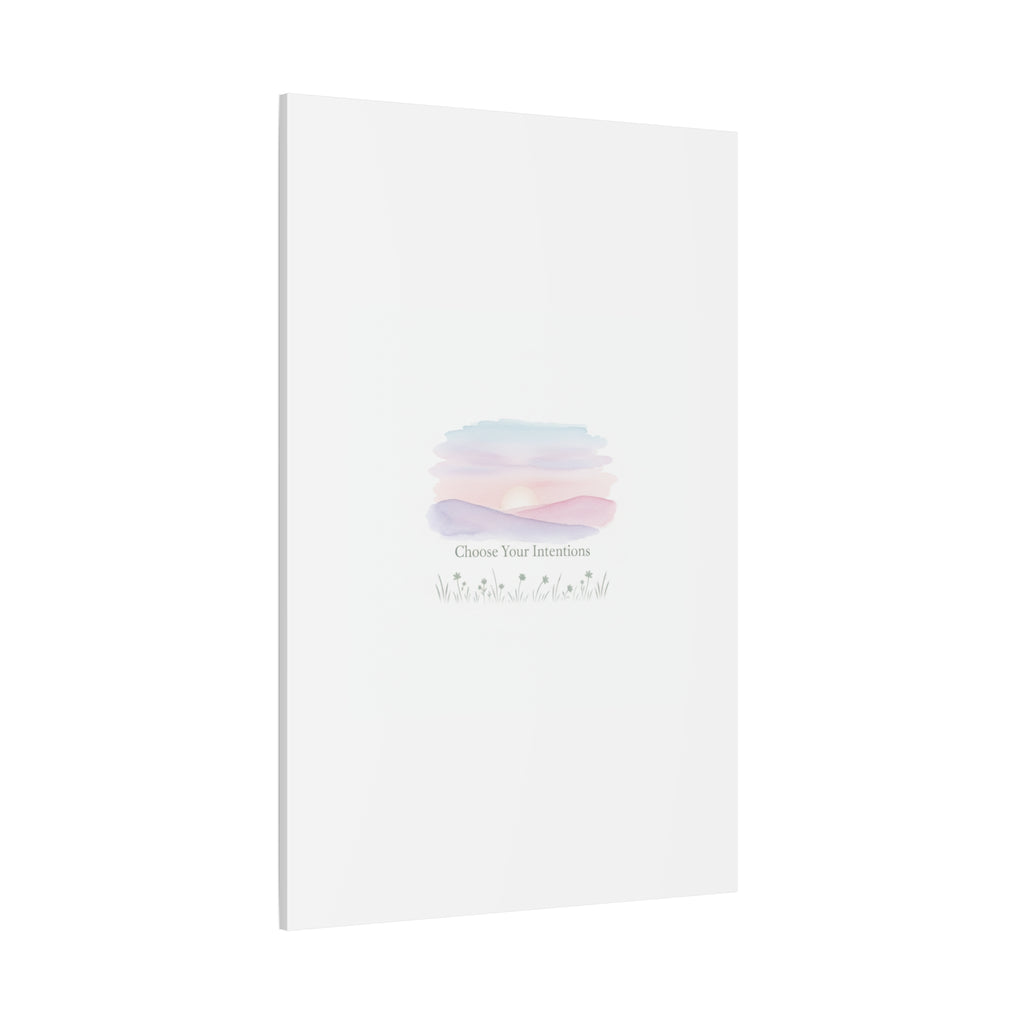 Choose Your Intentions Canvas, soft wellness poster, pastel gradient mindfulness art
