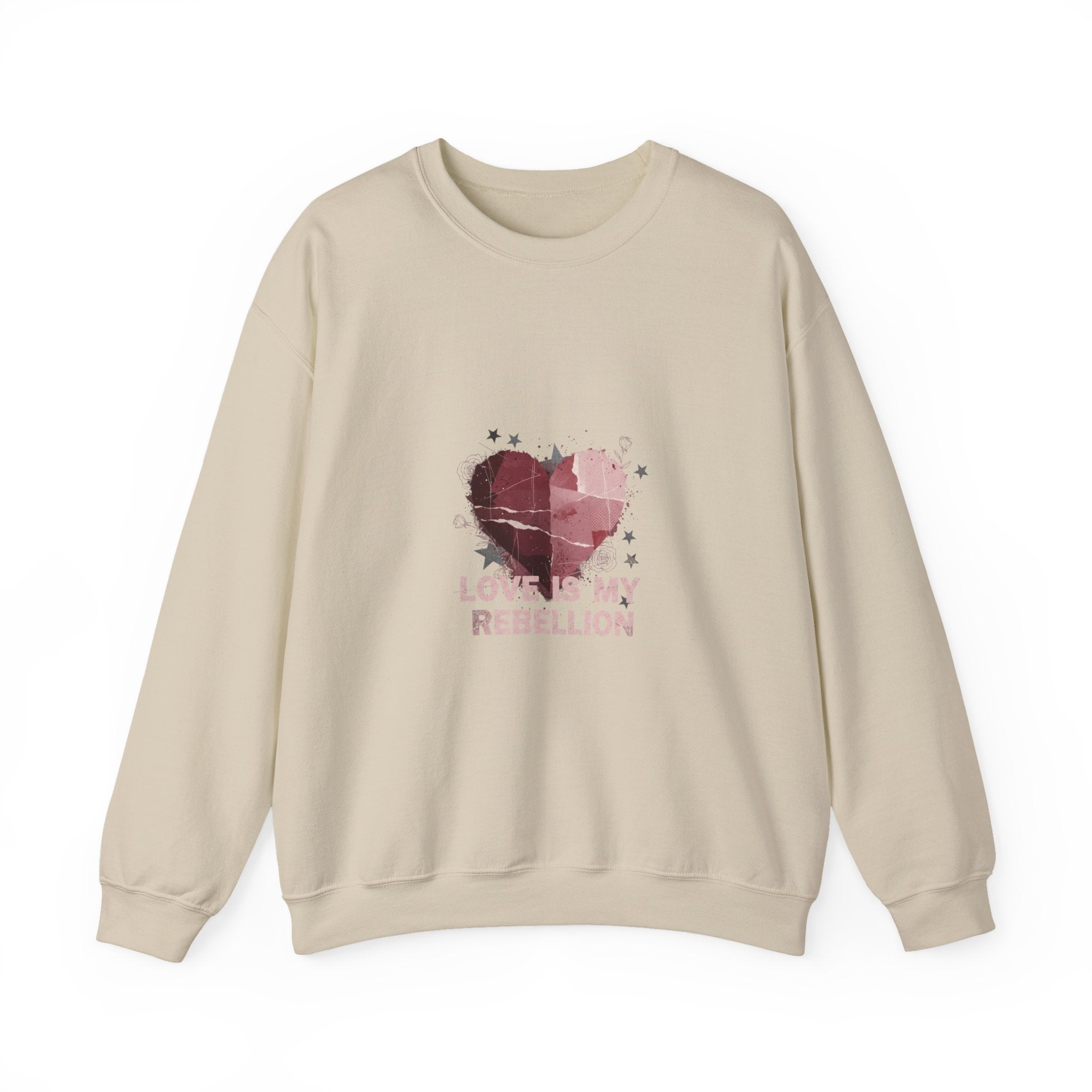 Love Is My Rebellion Sweatshirt | soft grunge heart, distressed punk heart design