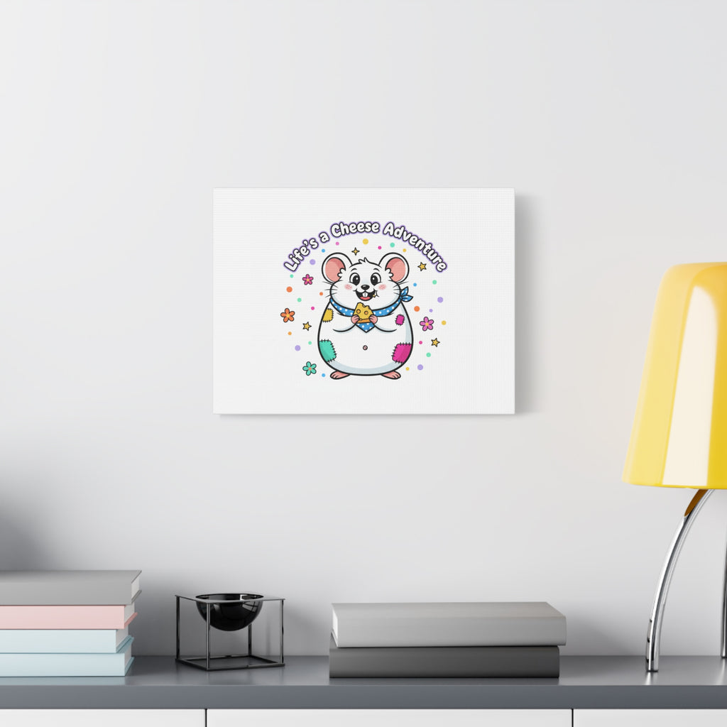 Life's a Cheese Adventure Canvas | Rodent-Core rat art print