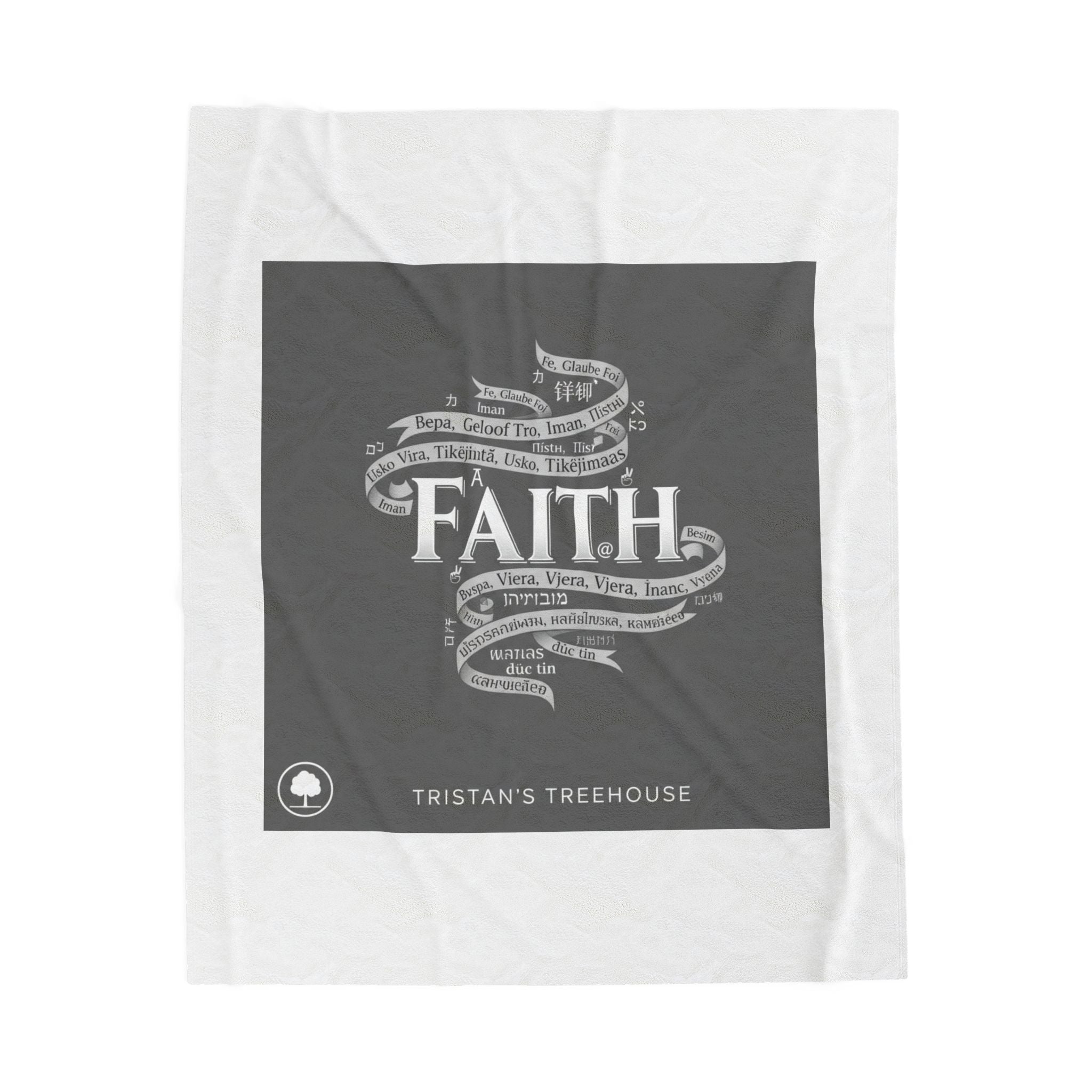 handwritten faith doodle blanket | velveteen plush blanket