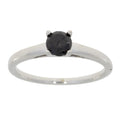 Natural .50ct Black Diamond Eng Only Sterling Silver