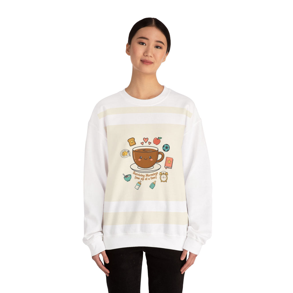 Morning Chaos Coffee Mom Sweatshirt | parenting morning humor, tired parent shirt