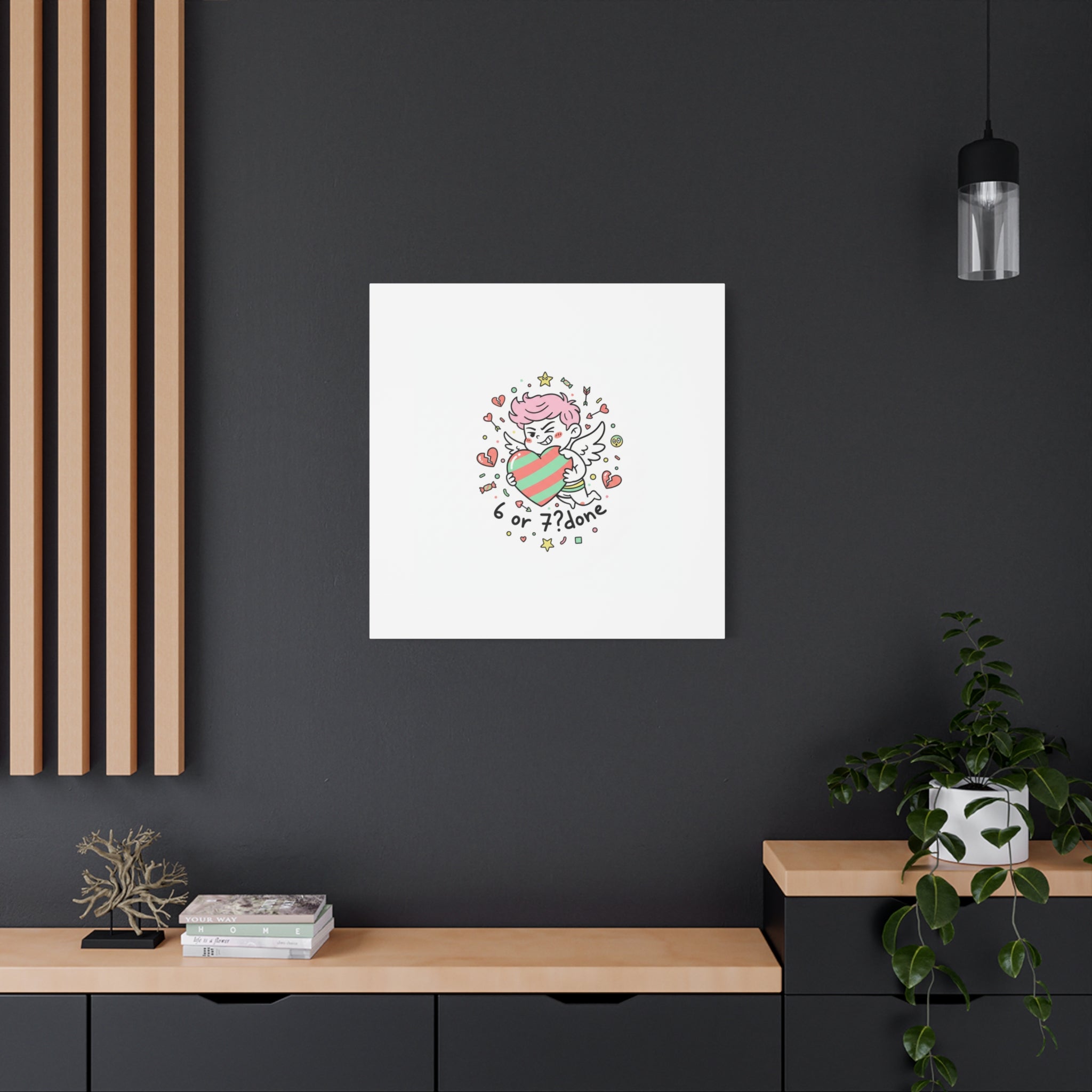 Weird Cupid heart illustration Canvas | Weird Valentine, quirky chaotic love