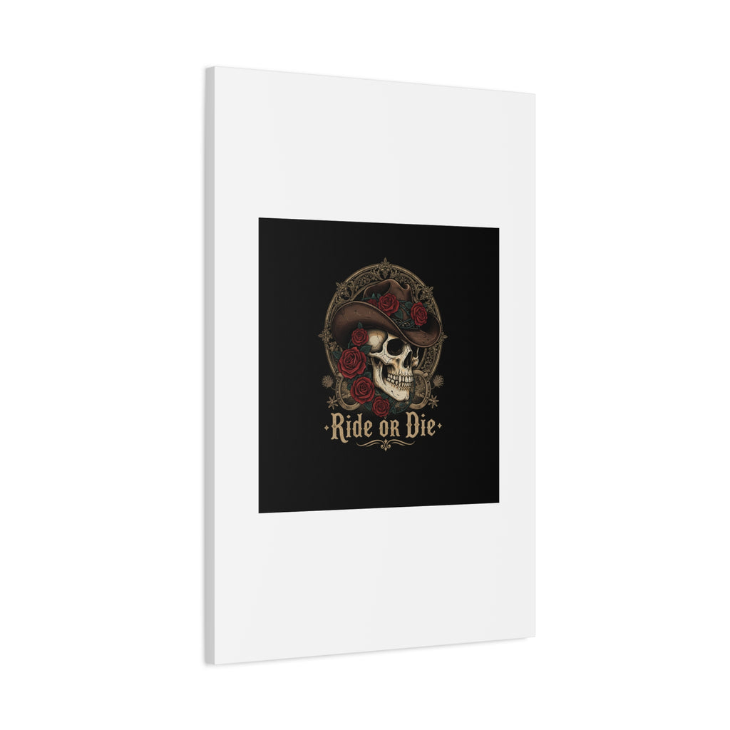 Ride or Die Skull Canvas | Western Skull Art, Gothic Americana