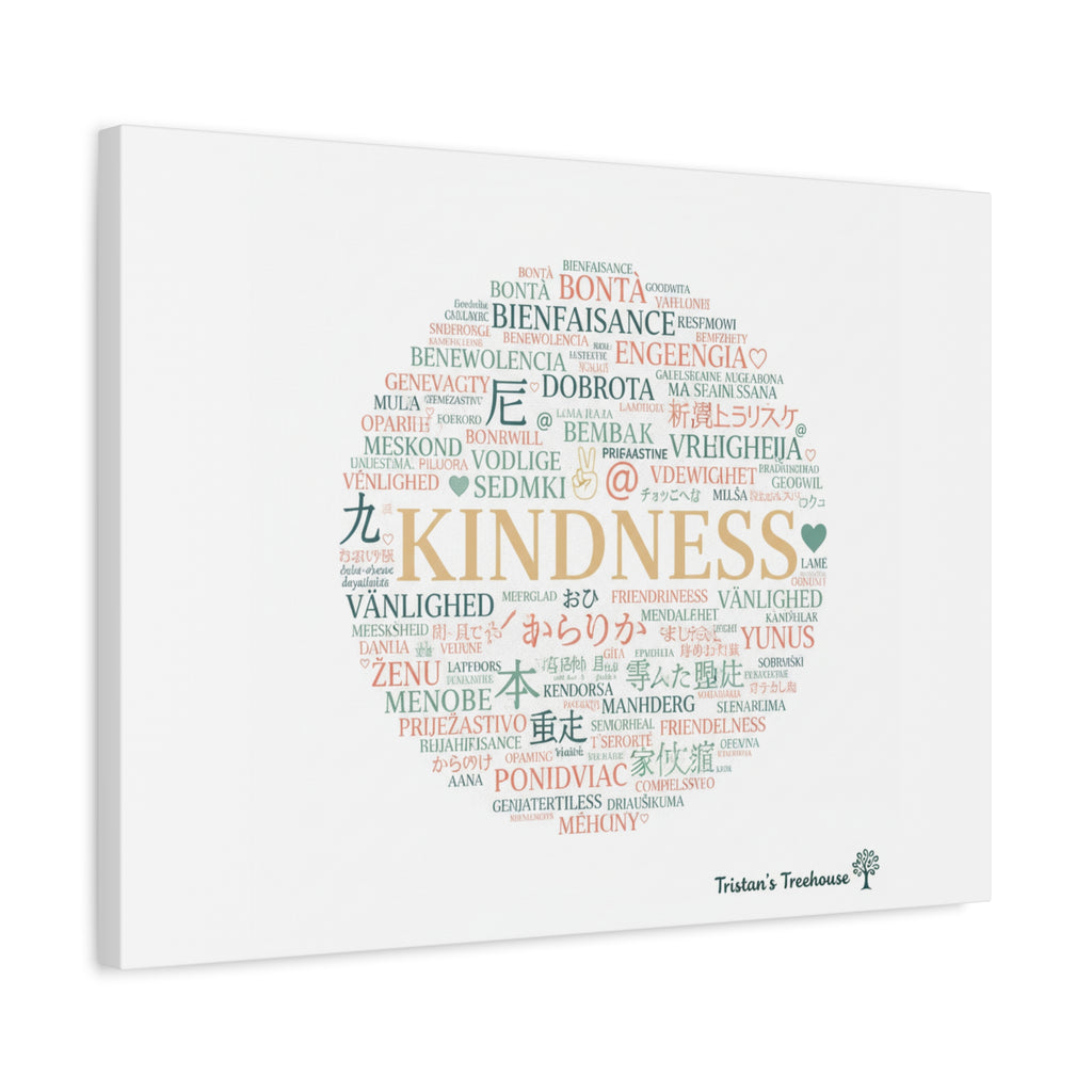 Kindness Word Cloud Canvas | Fresh Start Minimalist Wall Art