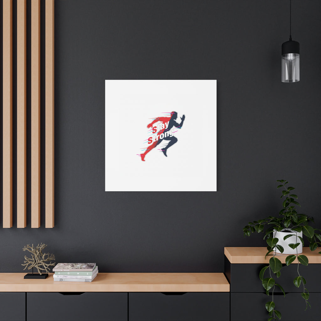 Stay Strong Runner Canvas | Fitness Motivation, Gym Wall Art