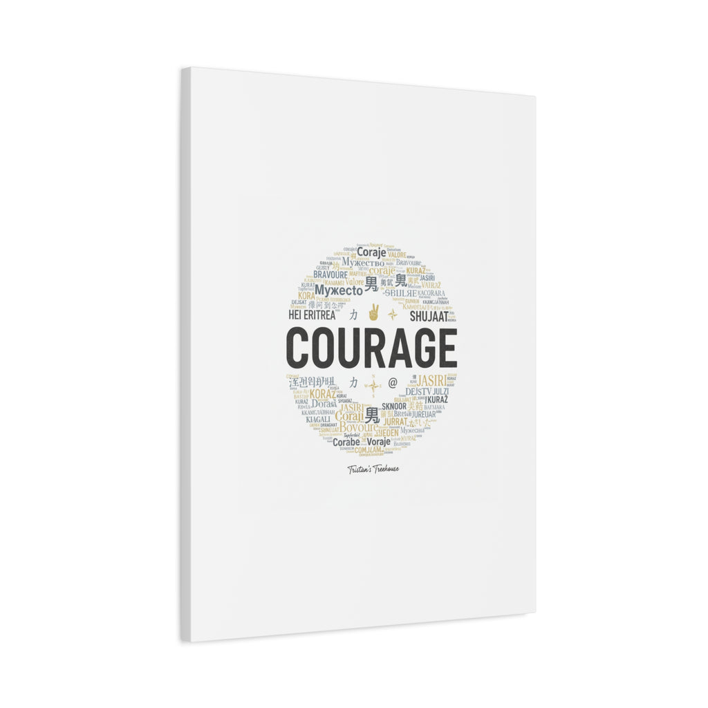 Courage Word Cloud Canvas | Fresh-Start Minimalism art print