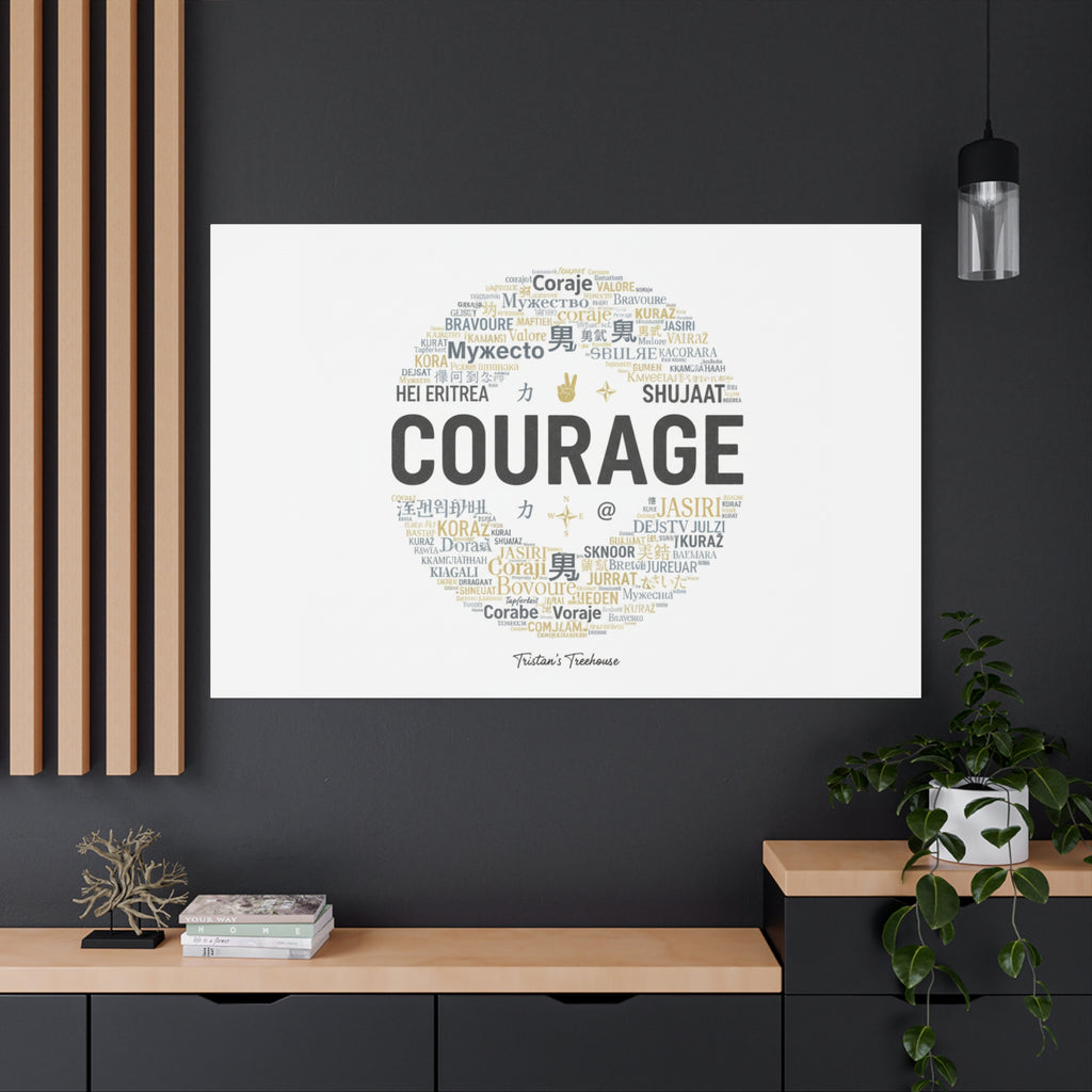 Courage Word Cloud Canvas | Fresh-Start Minimalism art print