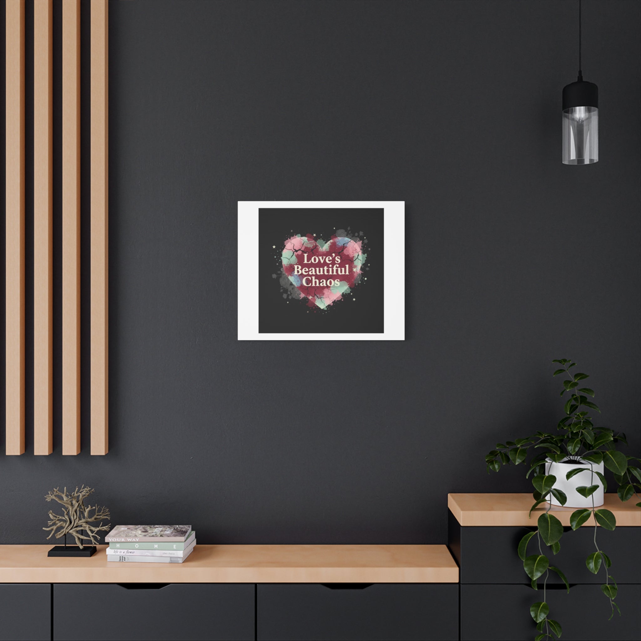 Love's Beautiful Chaos Canvas Print | Soft Grunge Hearts, Distressed Heart Art