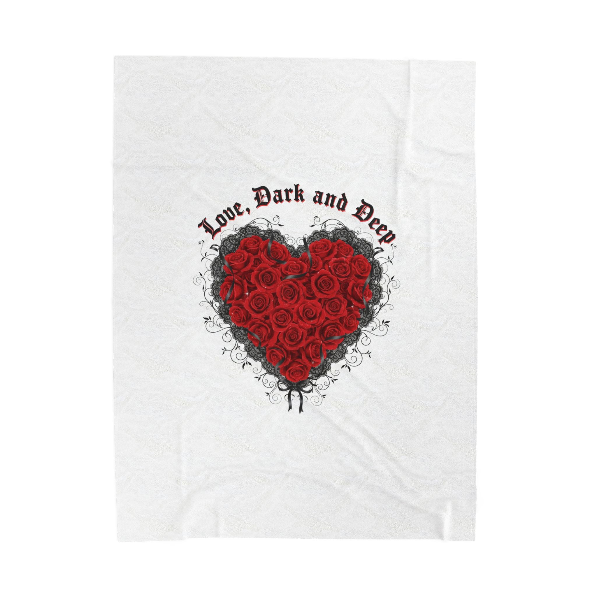Love, Dark and Deep Heart Plush Blanket | gothic romance, 80s new romantic