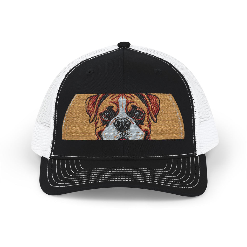 Embroidered Bulldog Trucker Cap – Snapback Mesh Hat