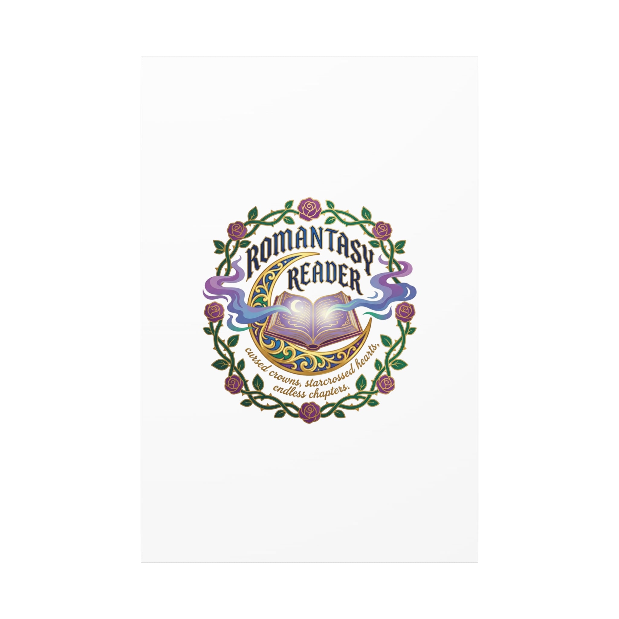 Romantasy Reader Canvas Print | enchanted bookish celestial gothic