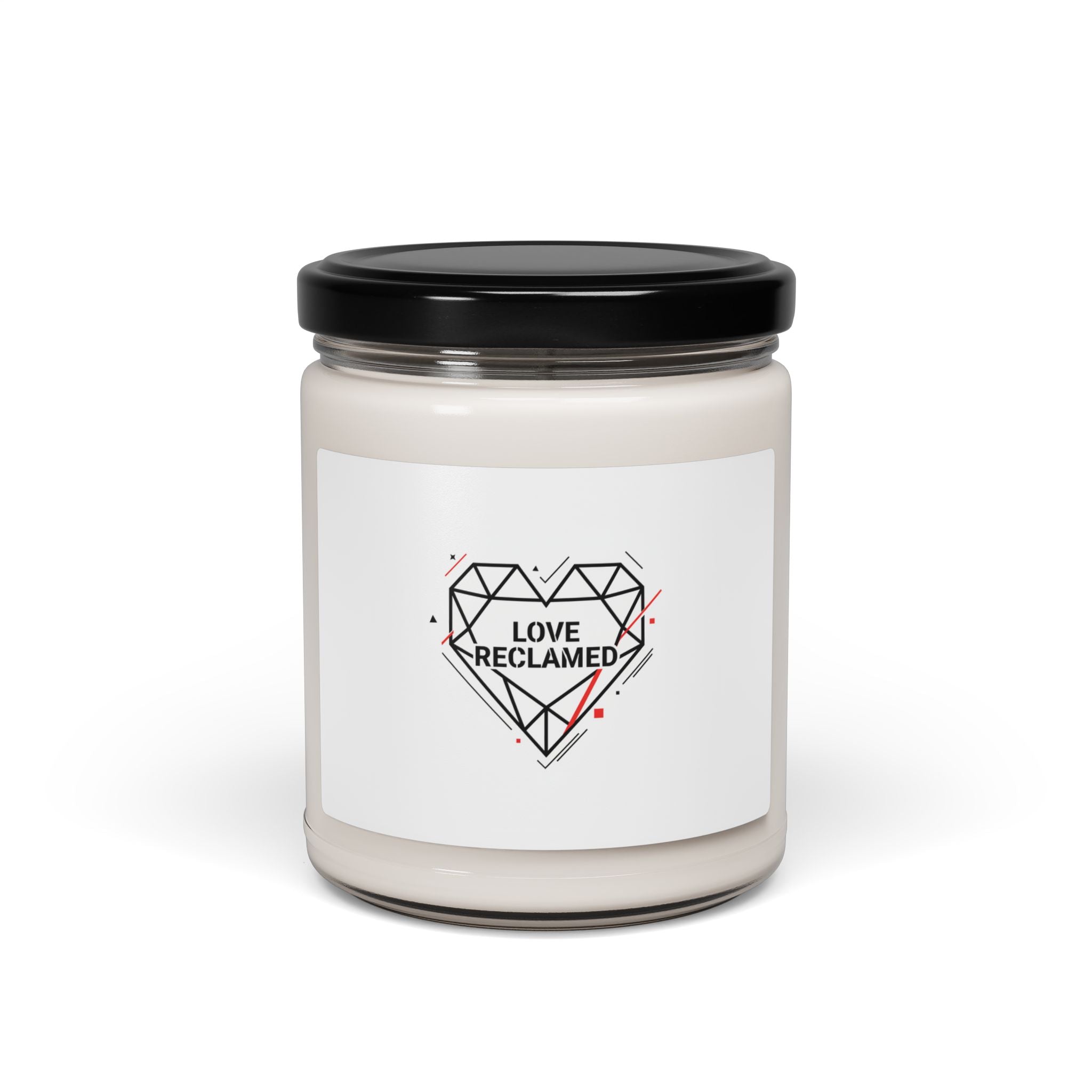 Geometric Chain Heart Candle | Scented Soy Candle, Minimalist Punk Heart