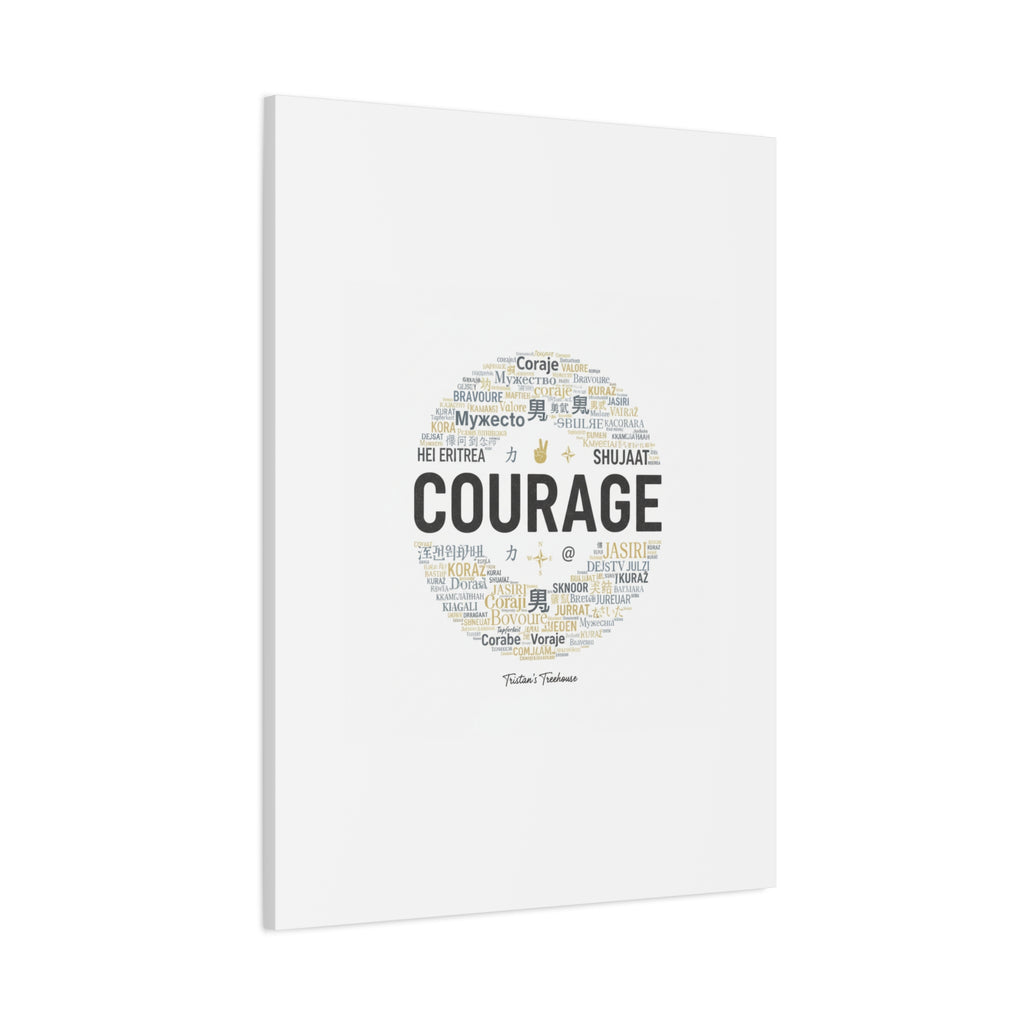 Courage Word Cloud Canvas | Fresh-Start Minimalism art print