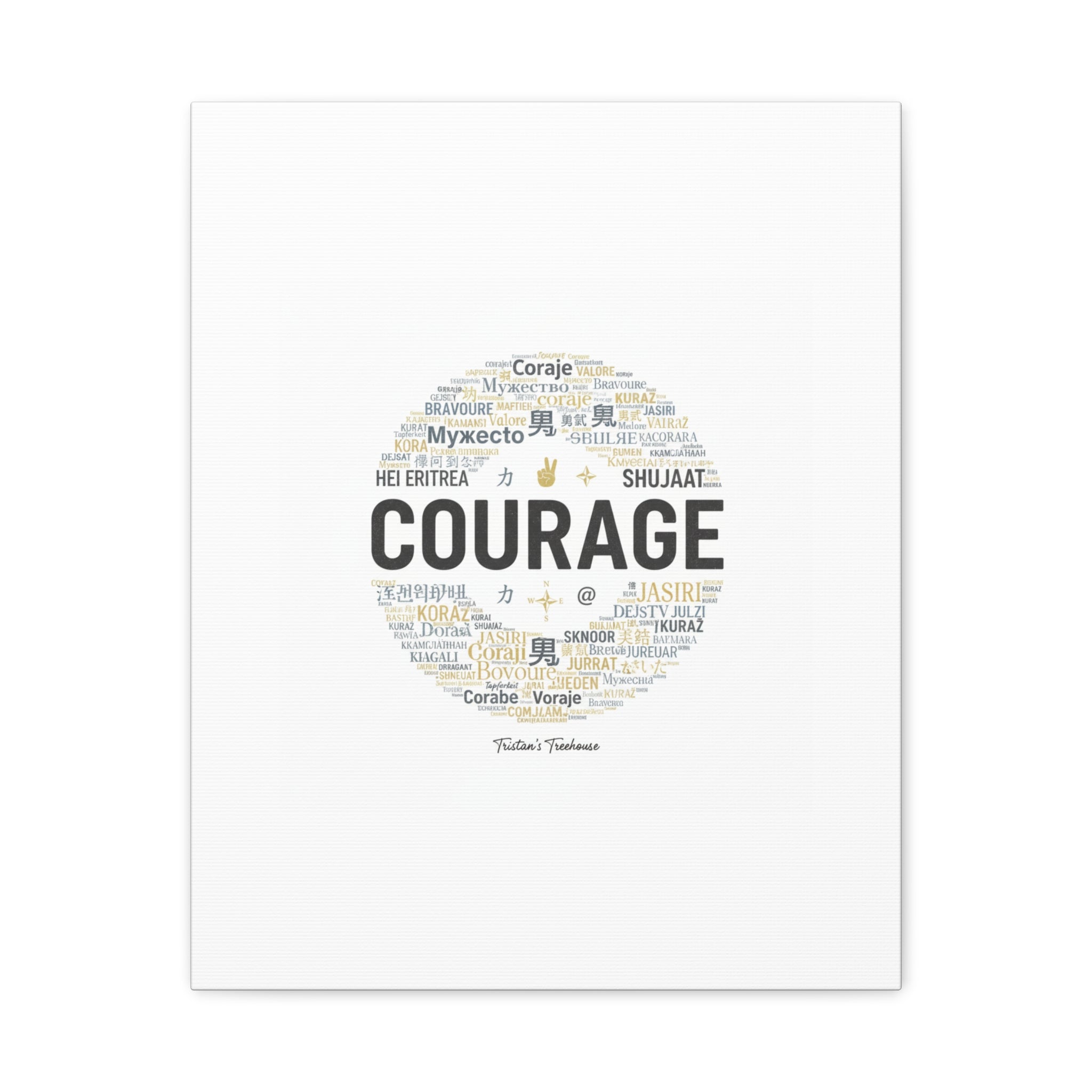 Courage Word Cloud Canvas | Fresh-Start Minimalism art print
