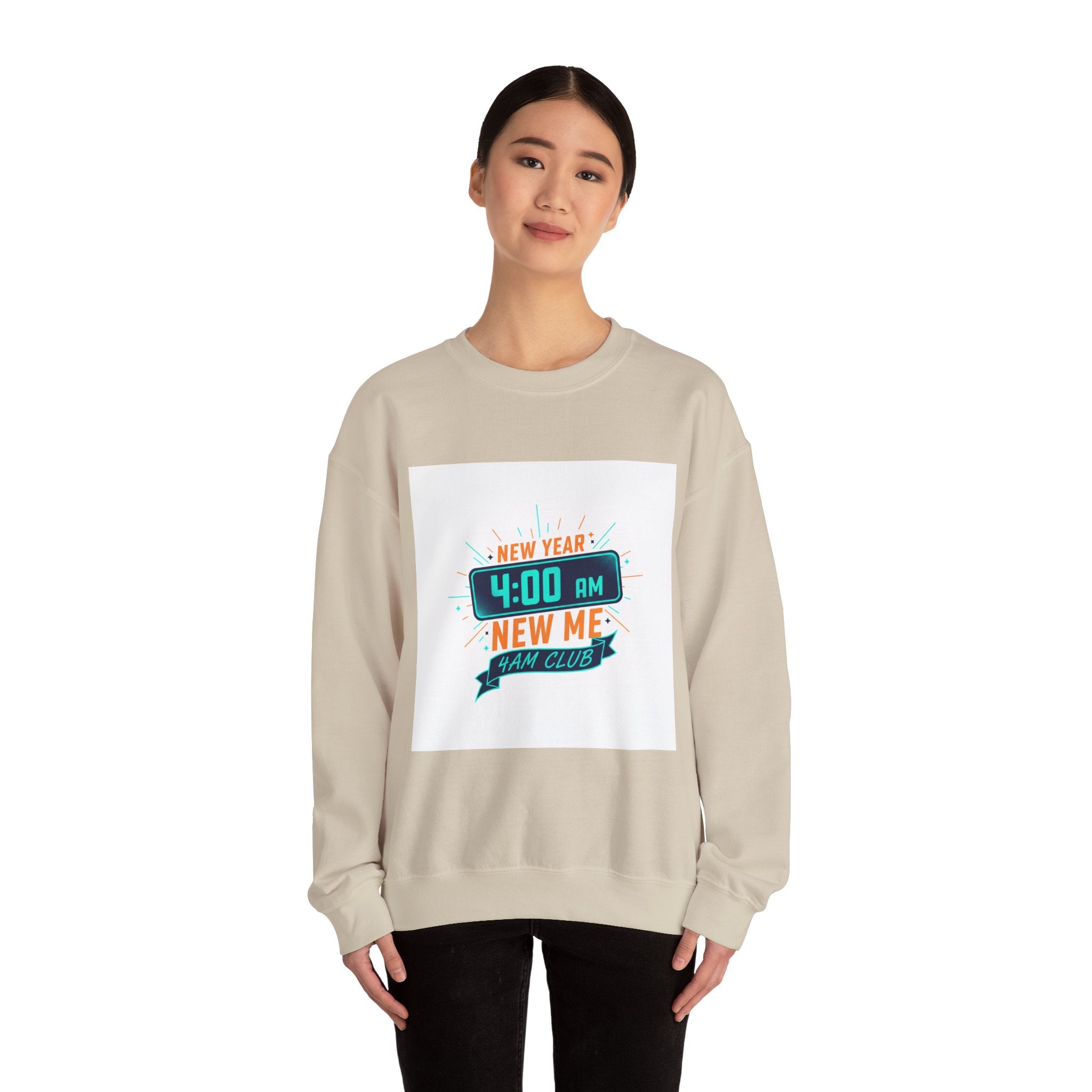 New Year 4:00 AM New Me Crewneck Sweatshirt | Holiday Apparel, Festive Sweater Look