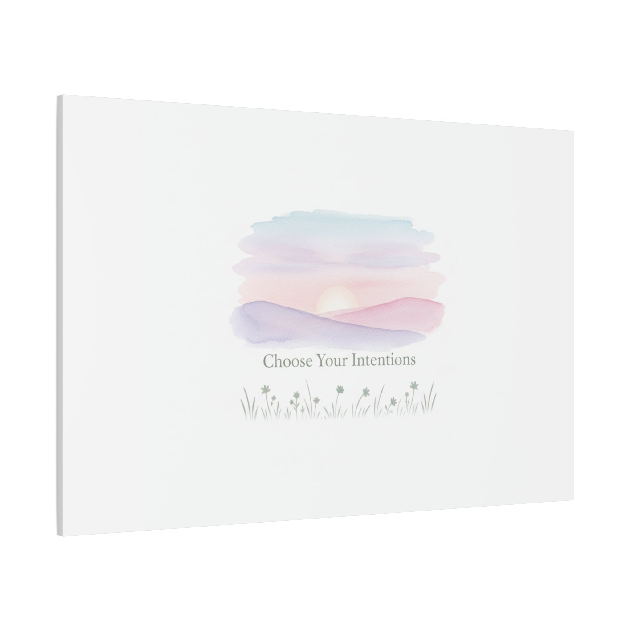 Choose Your Intentions Canvas, soft wellness poster, pastel gradient mindfulness art