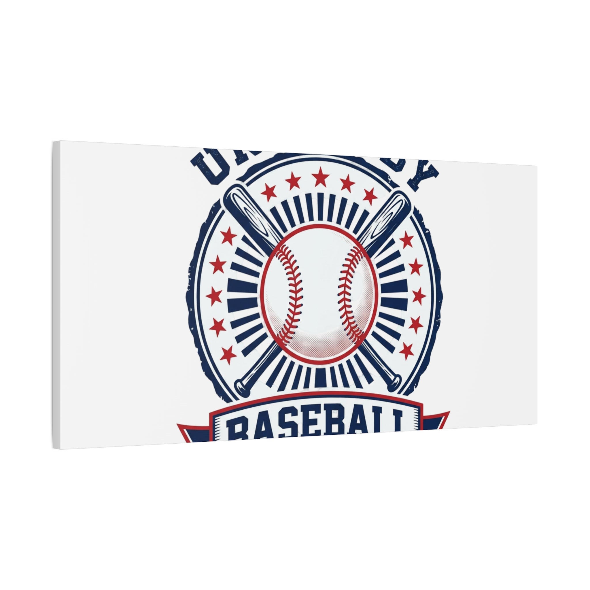 United by Baseball Canvas | Patriotic Baseball Graphic, Red White Blue Wall Art